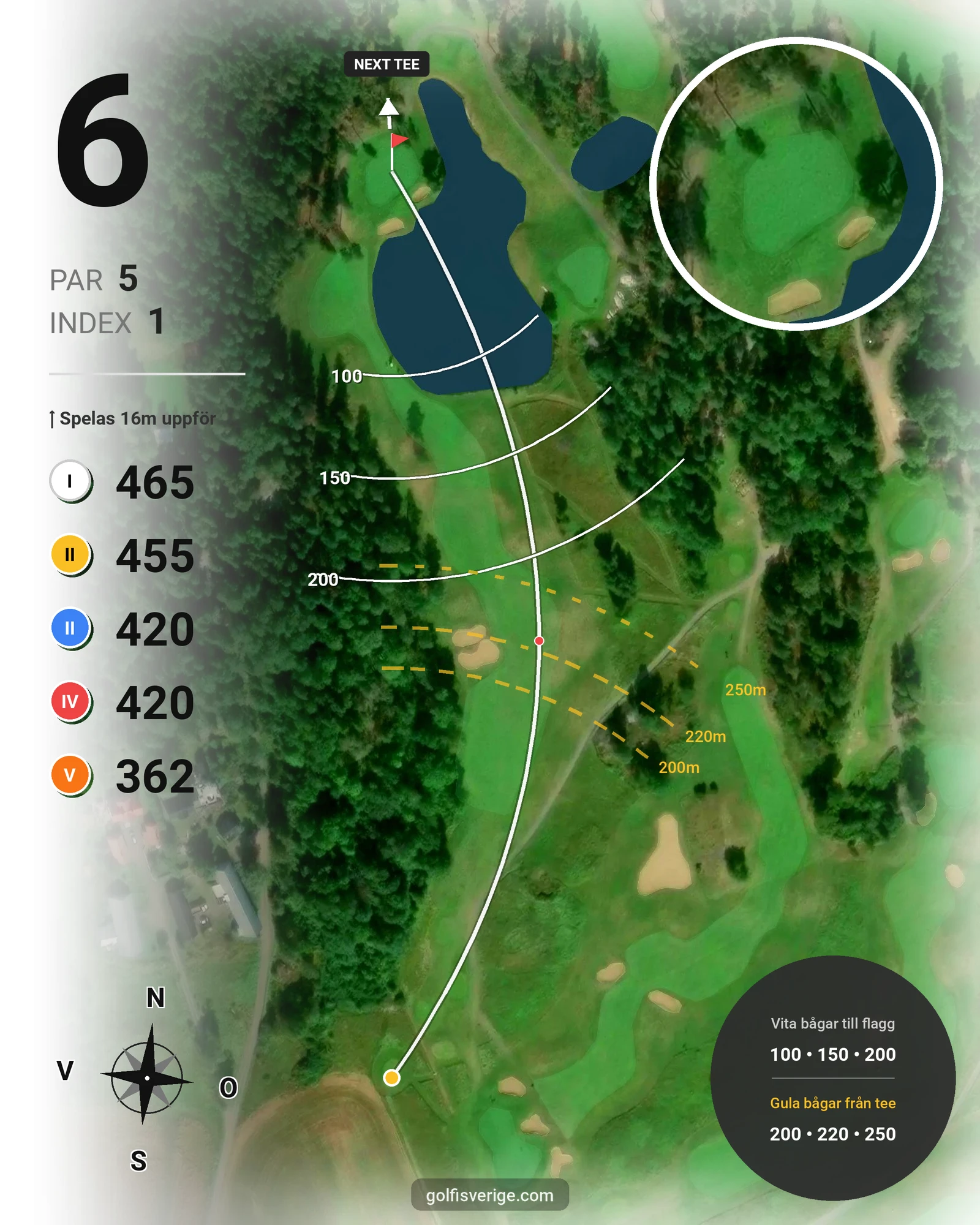 Banguide Bråvikens GK 18 hål på Bråvikens Golfklubb - Hål 6 karta