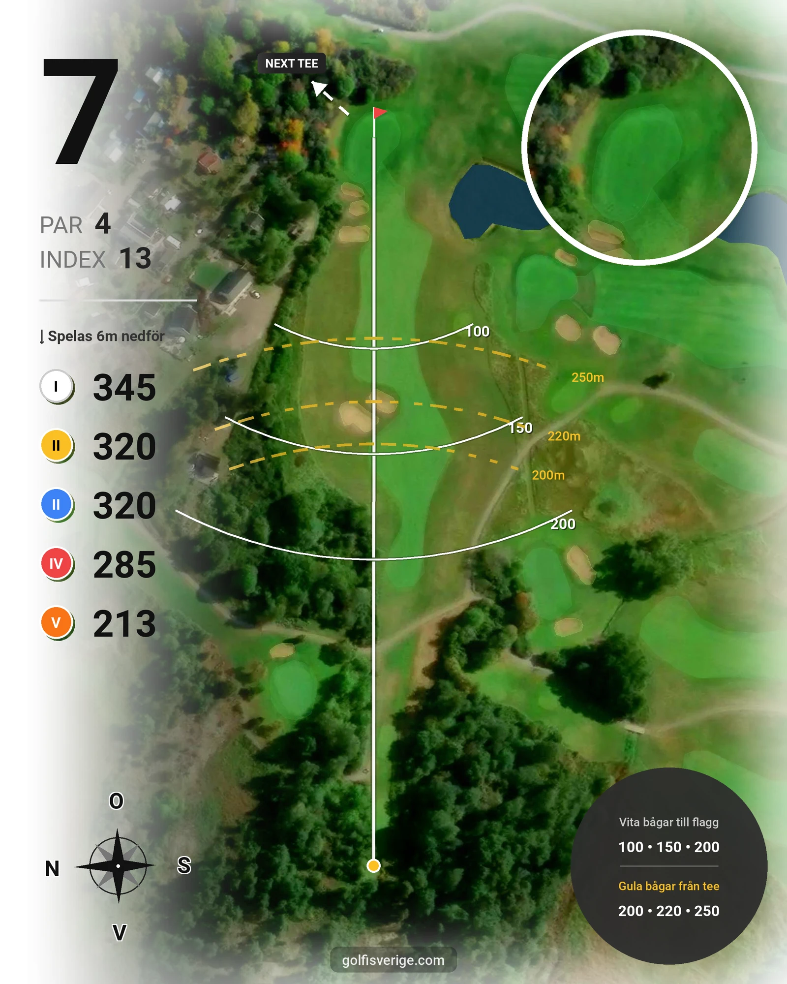 Banguide Bråvikens GK 9 hål på Bråvikens Golfklubb - Hål 7 karta