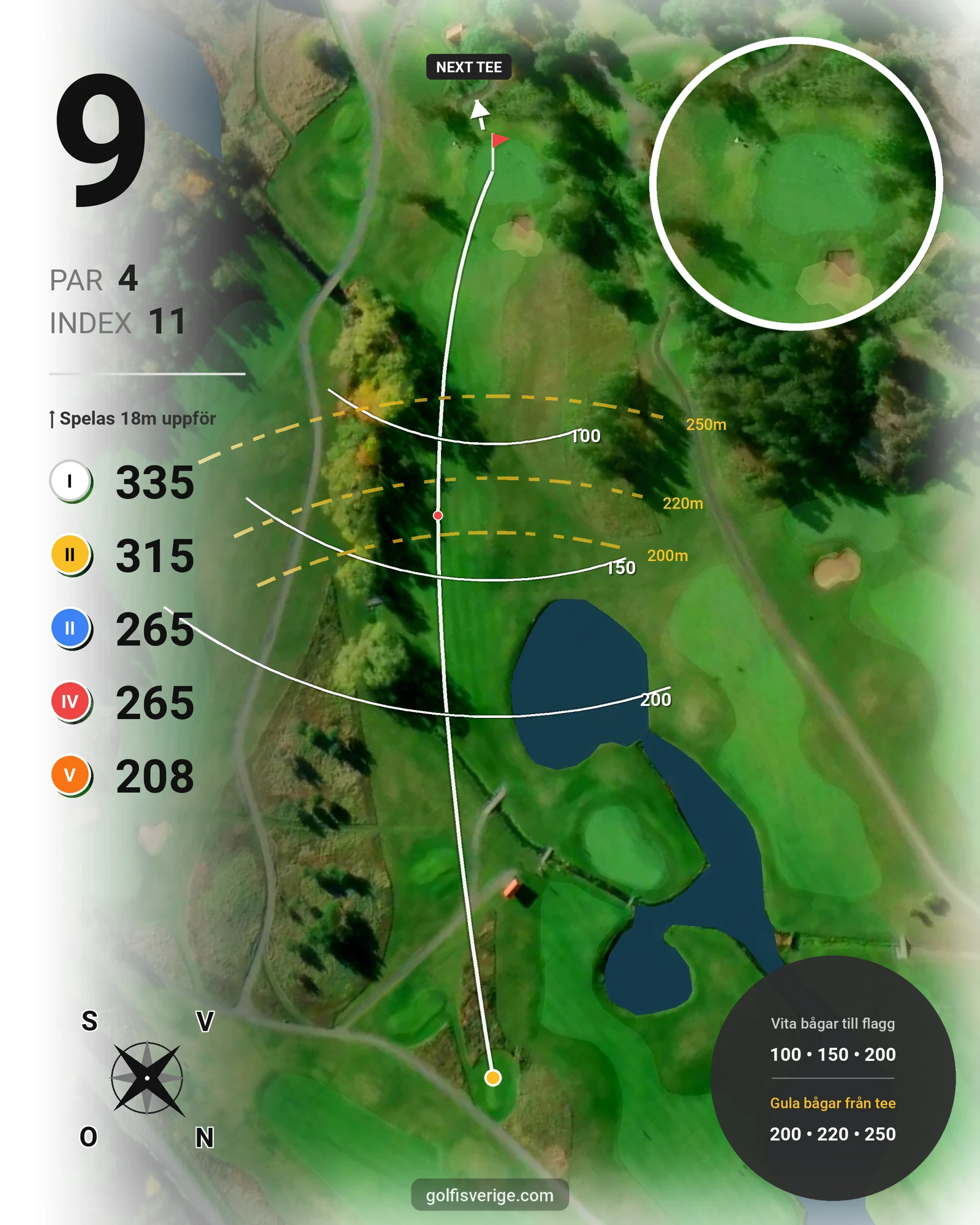 Banguide Bråvikens GK 9 hål på Bråvikens Golfklubb - Hål 9 karta