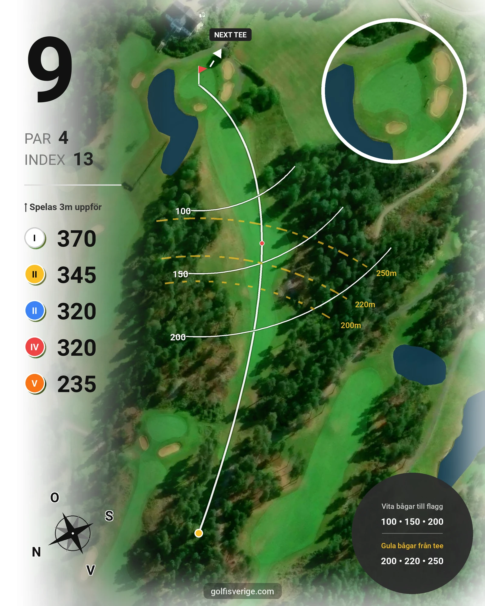 Banguide Bråvikens GK 9 hål på Bråvikens Golfklubb - Hål 9 karta