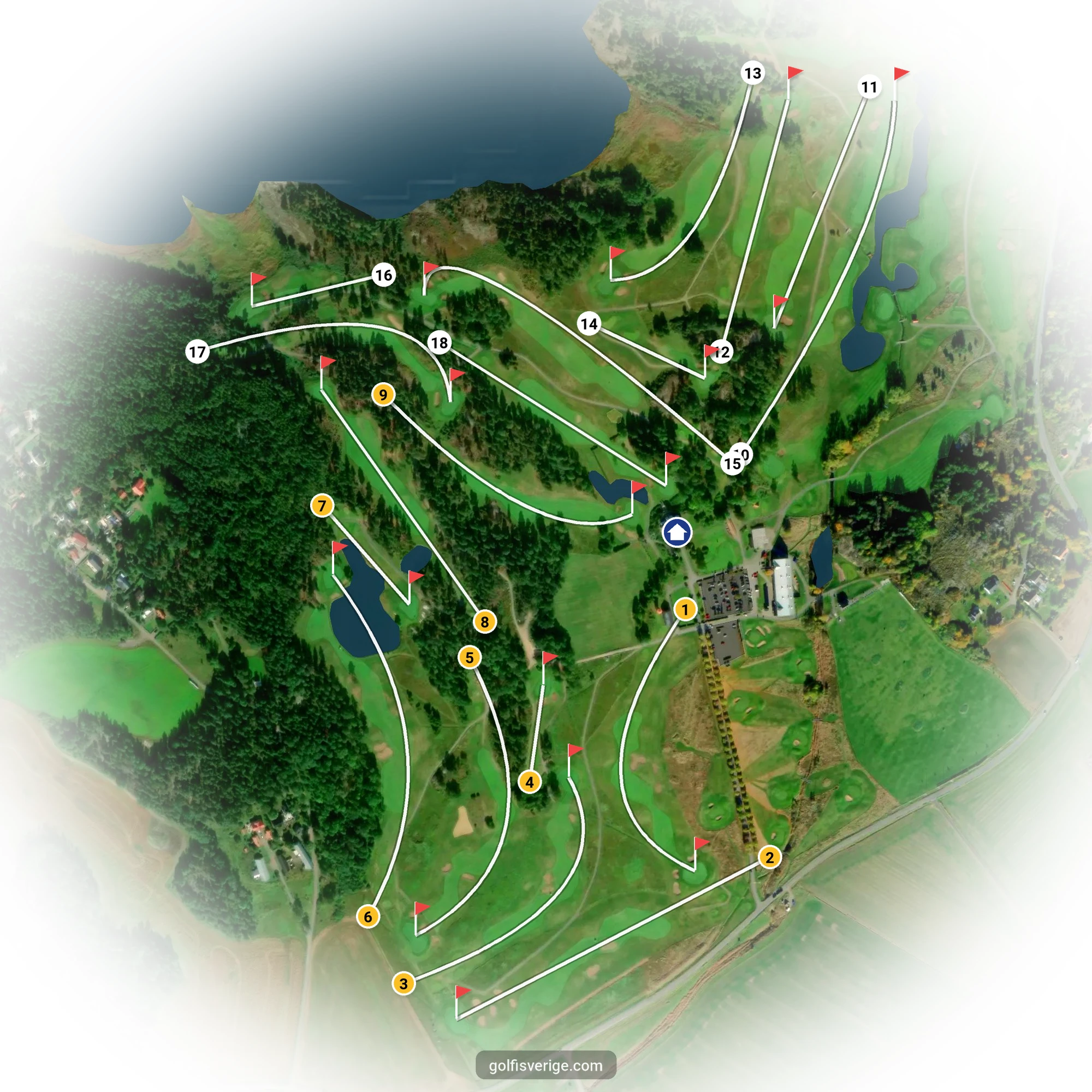 Banguide för Bråvikens GK 18 hål på Bråvikens Golfklubb