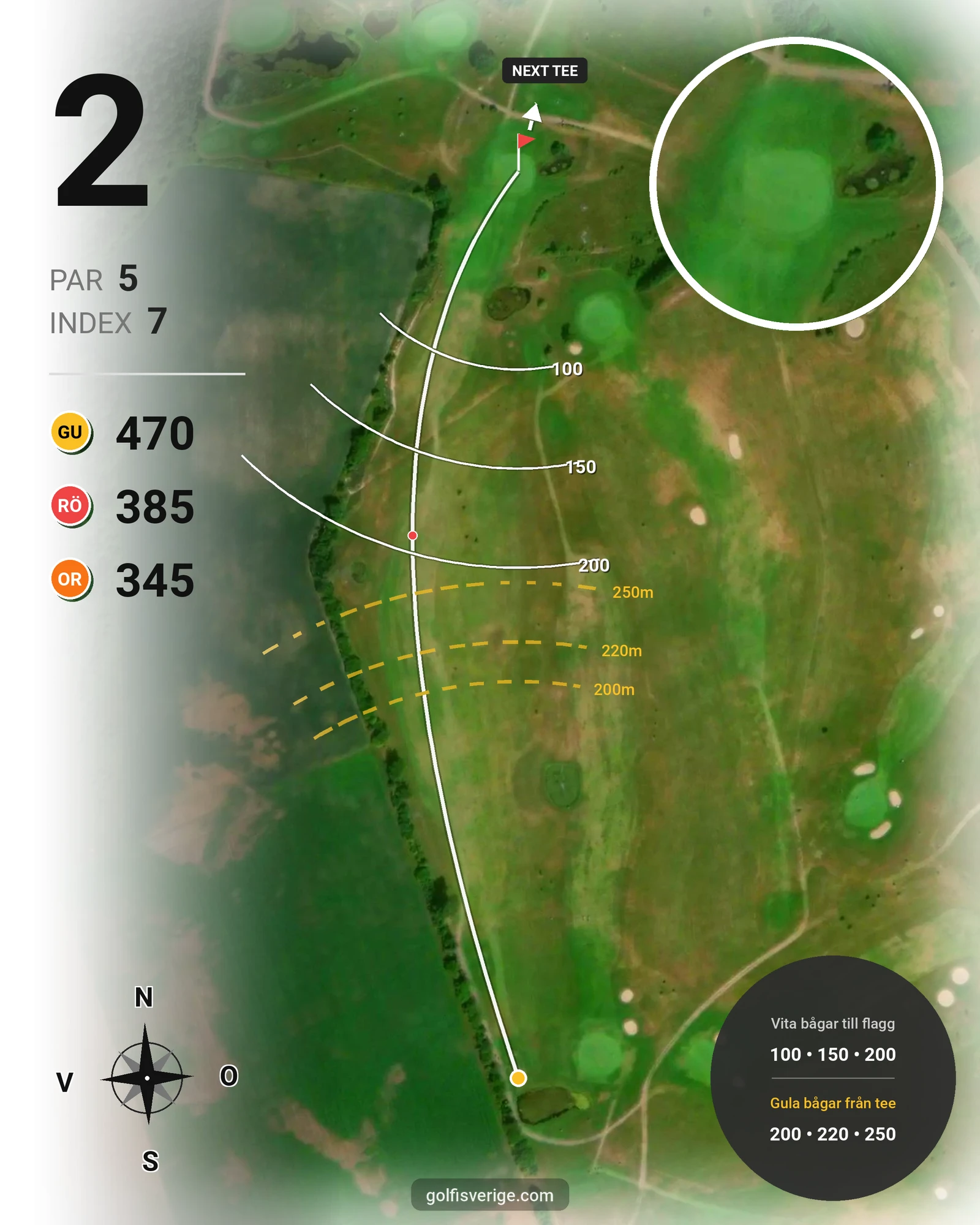 Banguide Brevikens GK på Brevikens Golfklubb - Hål 2 karta