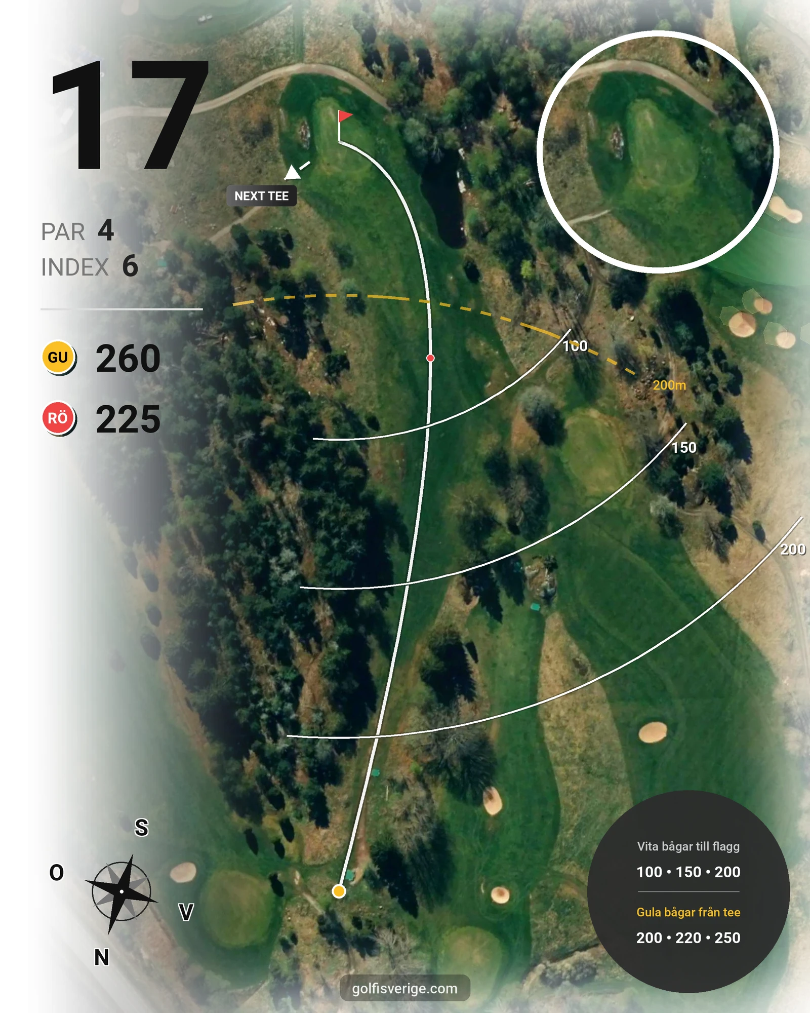 Banguide 9-hålsbanan på Bro-Bålsta Golfklubb - Hål 17 karta