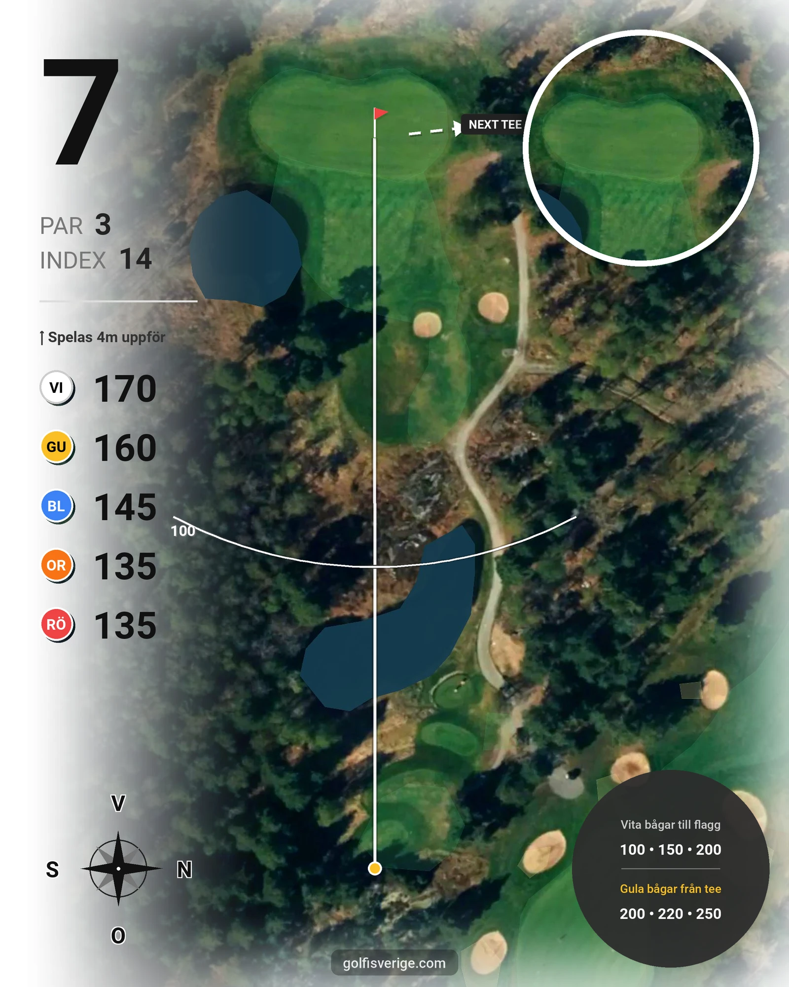 Banguide 18-hålsbanan på Bro-Bålsta Golfklubb - Hål 7 karta