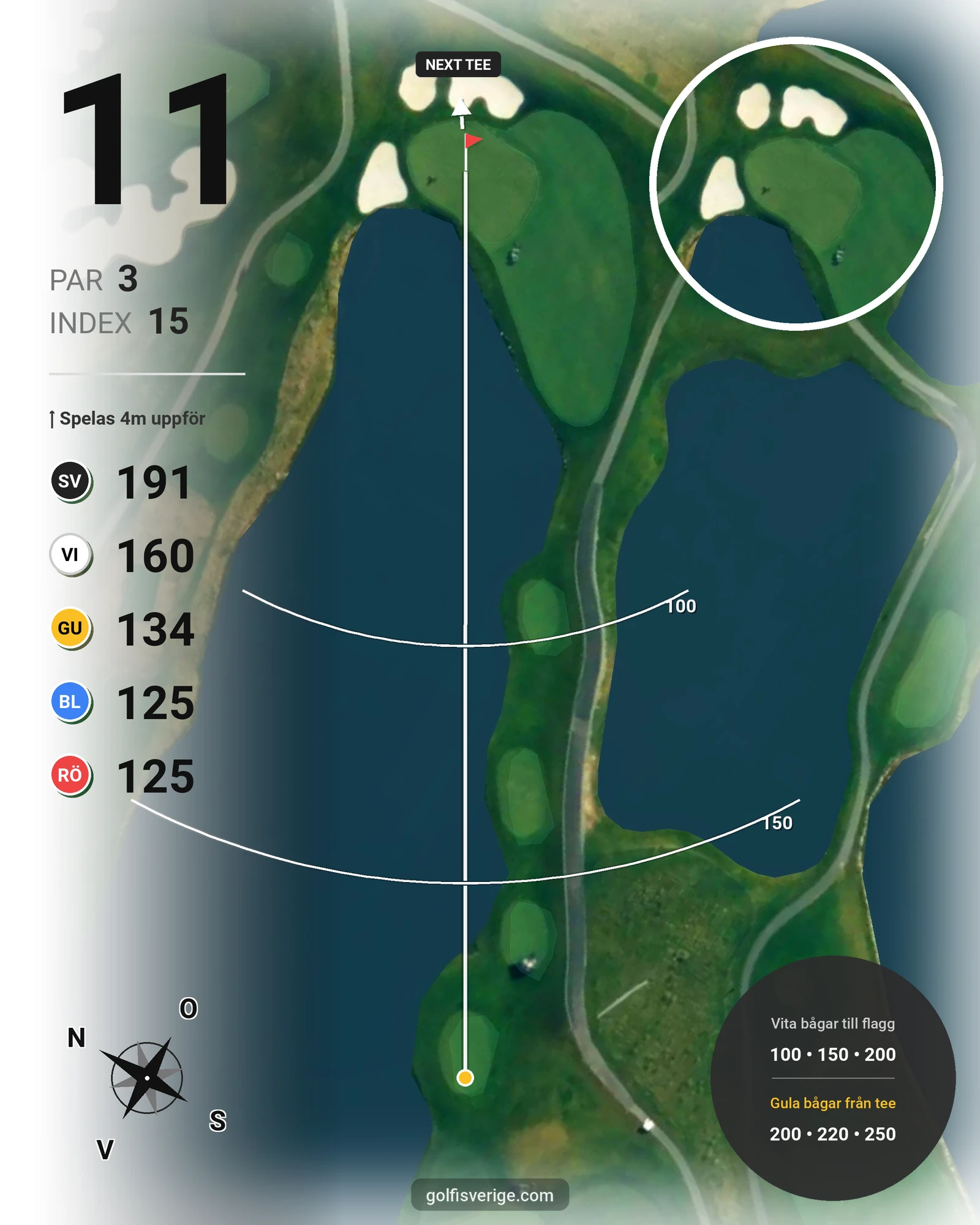 Banguide THE STADIUM COURSE på Bro Hof Slott Golf Club - Hål 11 karta