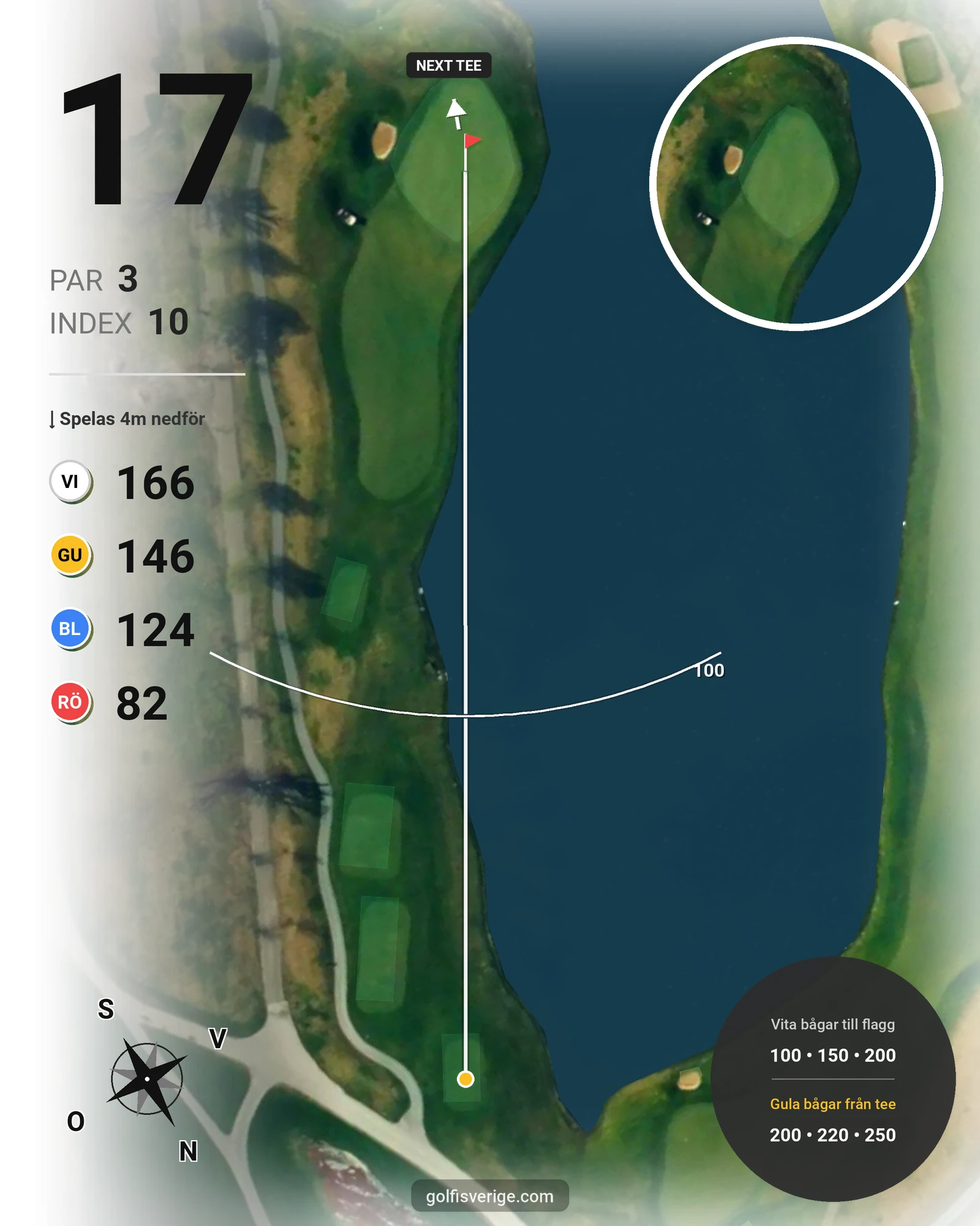Banguide THE CASTLE COURSE på Bro Hof Slott Golf Club - Hål 17 karta