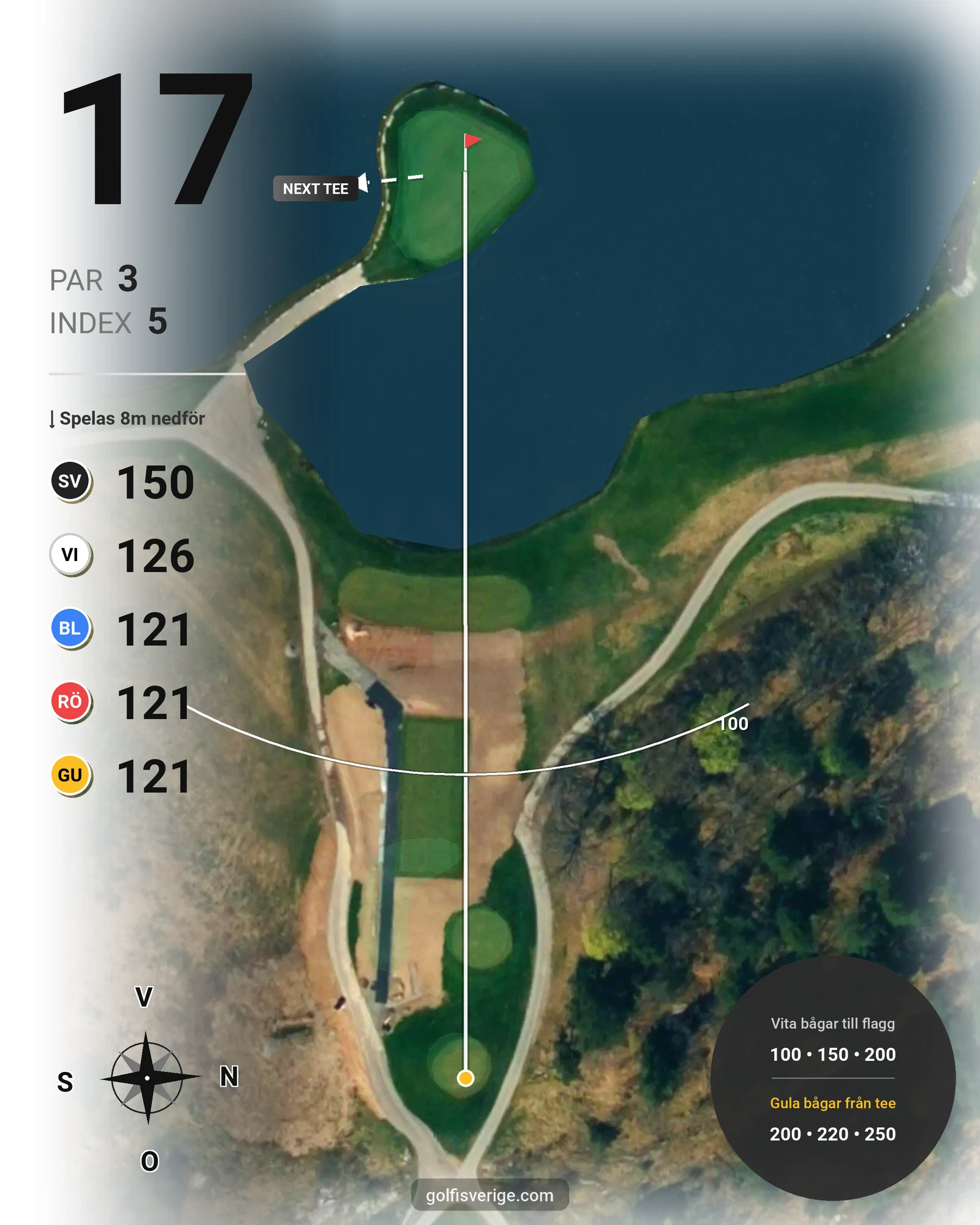 Banguide THE STADIUM COURSE på Bro Hof Slott Golf Club - Hål 17 karta