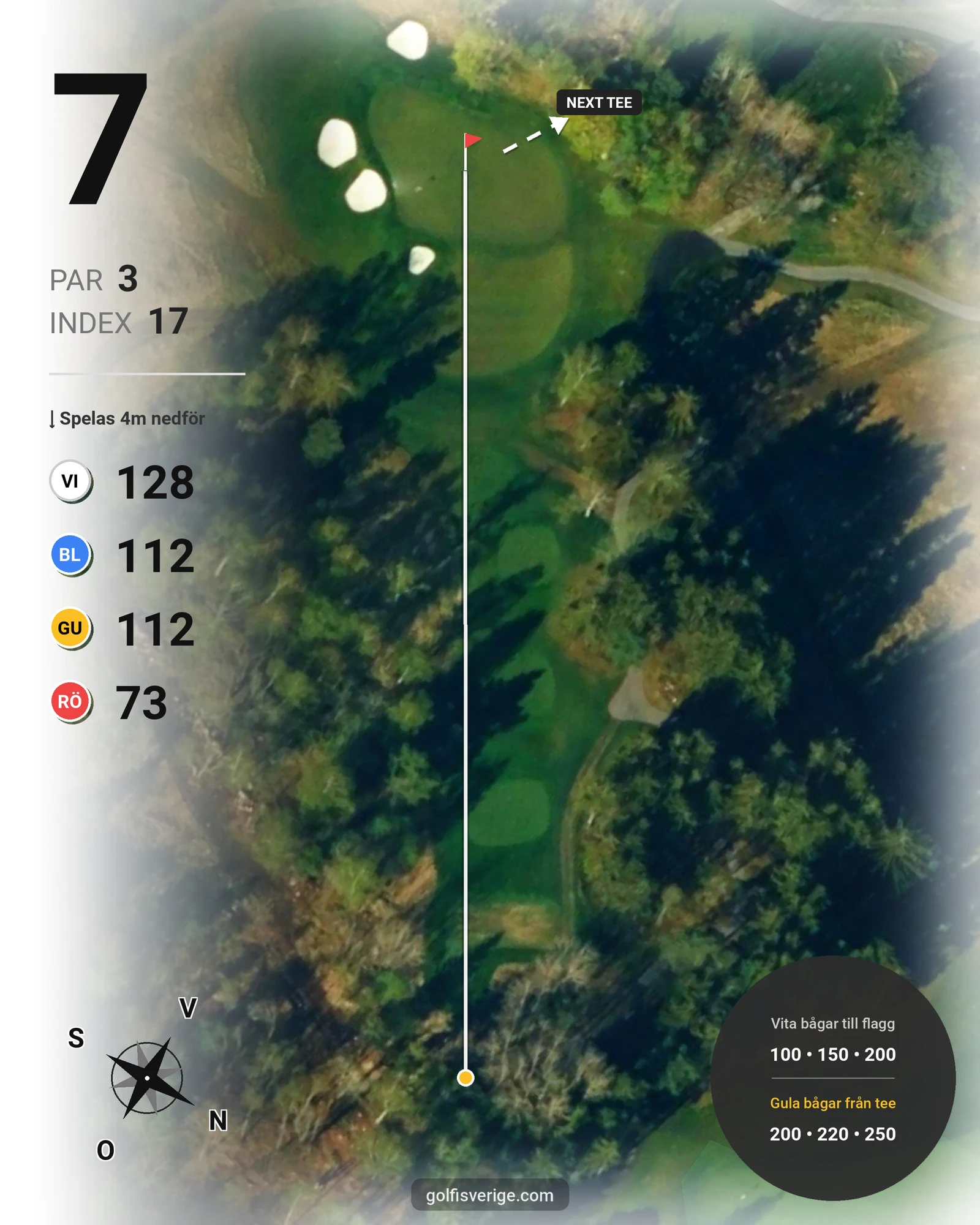 Banguide THE CASTLE COURSE på Bro Hof Slott Golf Club - Hål 7 karta