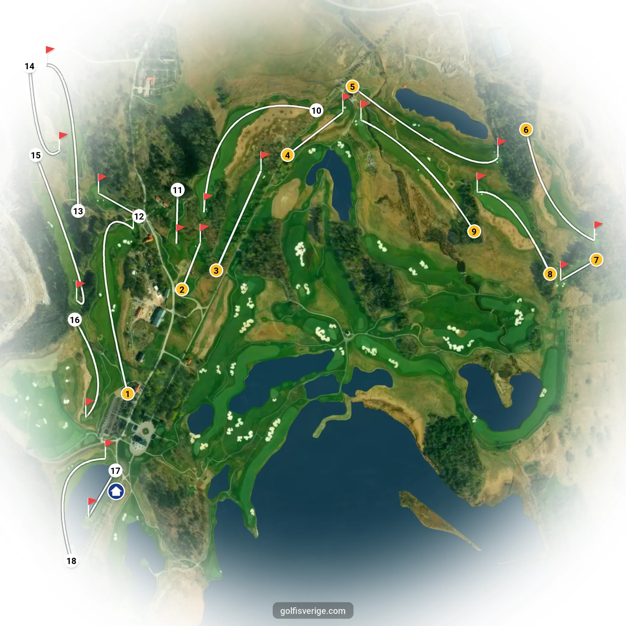 Banguide för THE CASTLE COURSE på Bro Hof Slott Golf Club