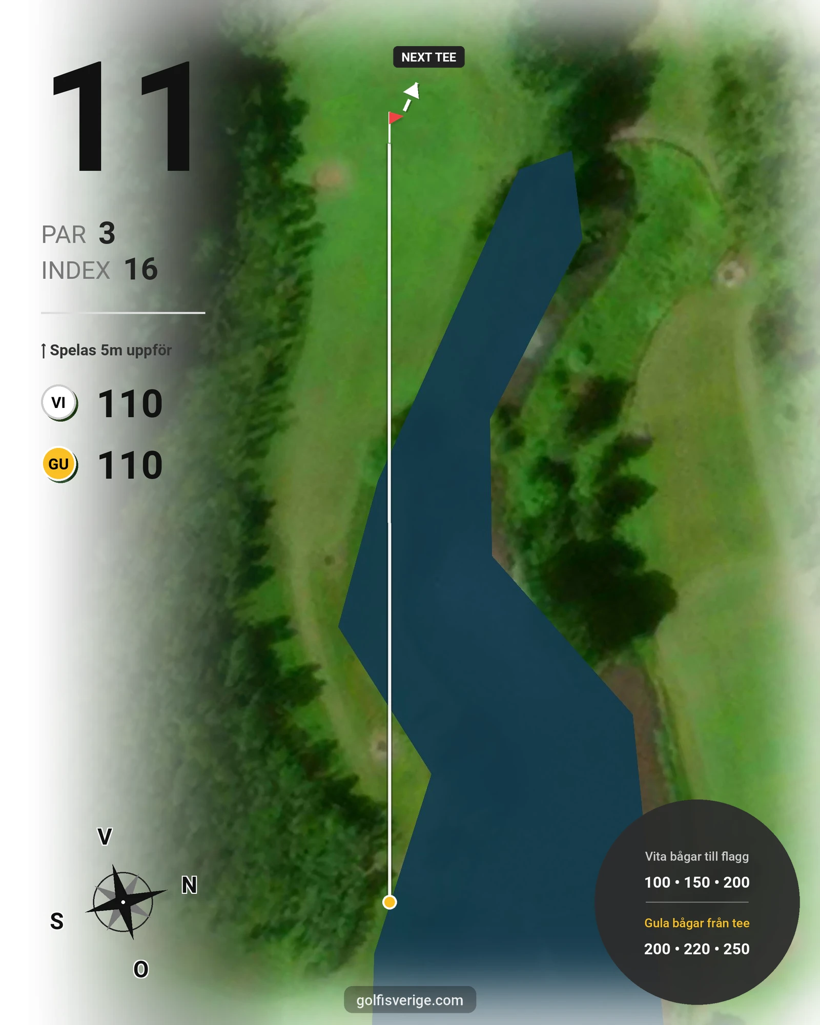 Banguide Bryttsätter Golf på Bryttsätter Golfklubb - Hål 11 karta