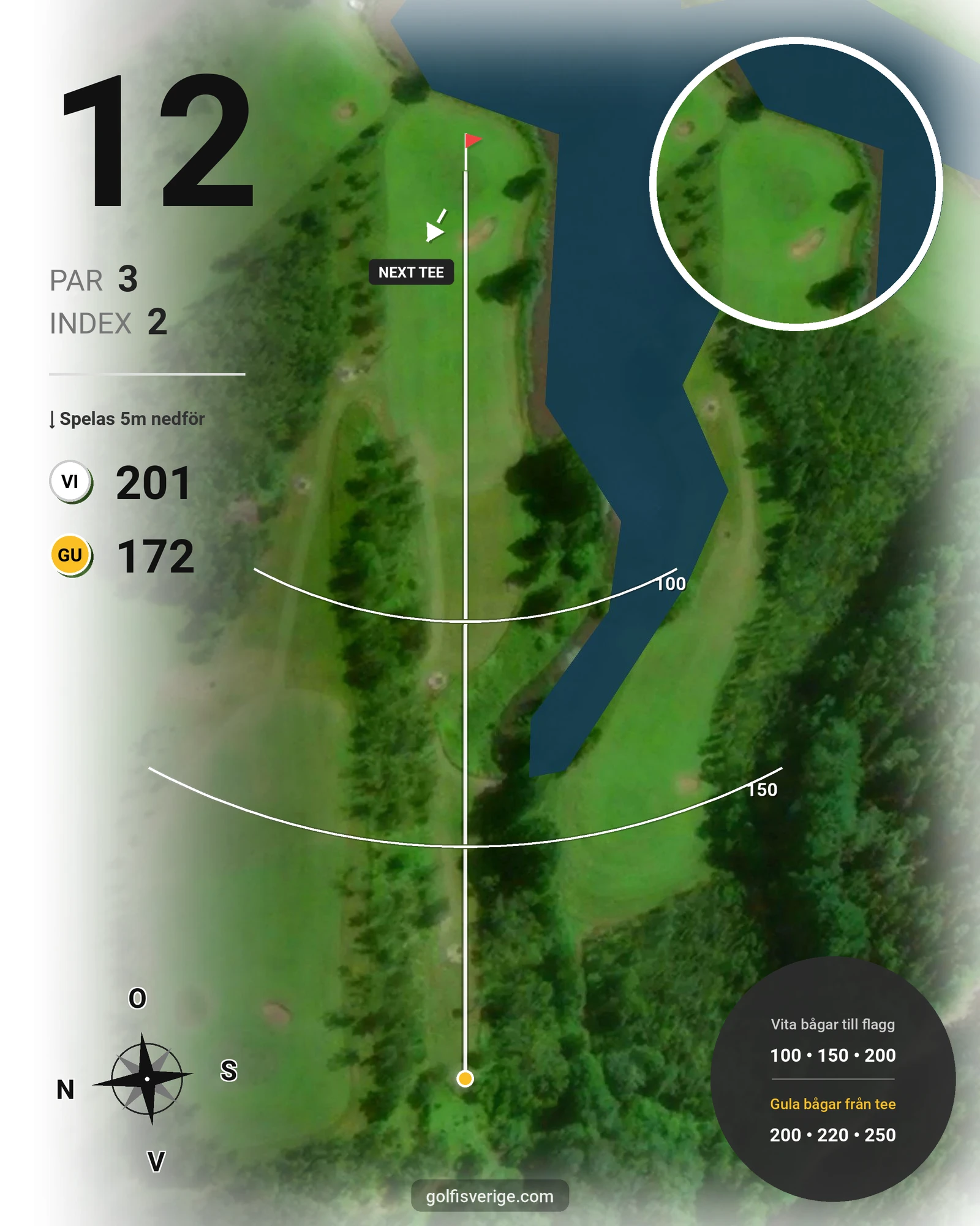 Banguide Bryttsätter Golf på Bryttsätter Golfklubb - Hål 12 karta
