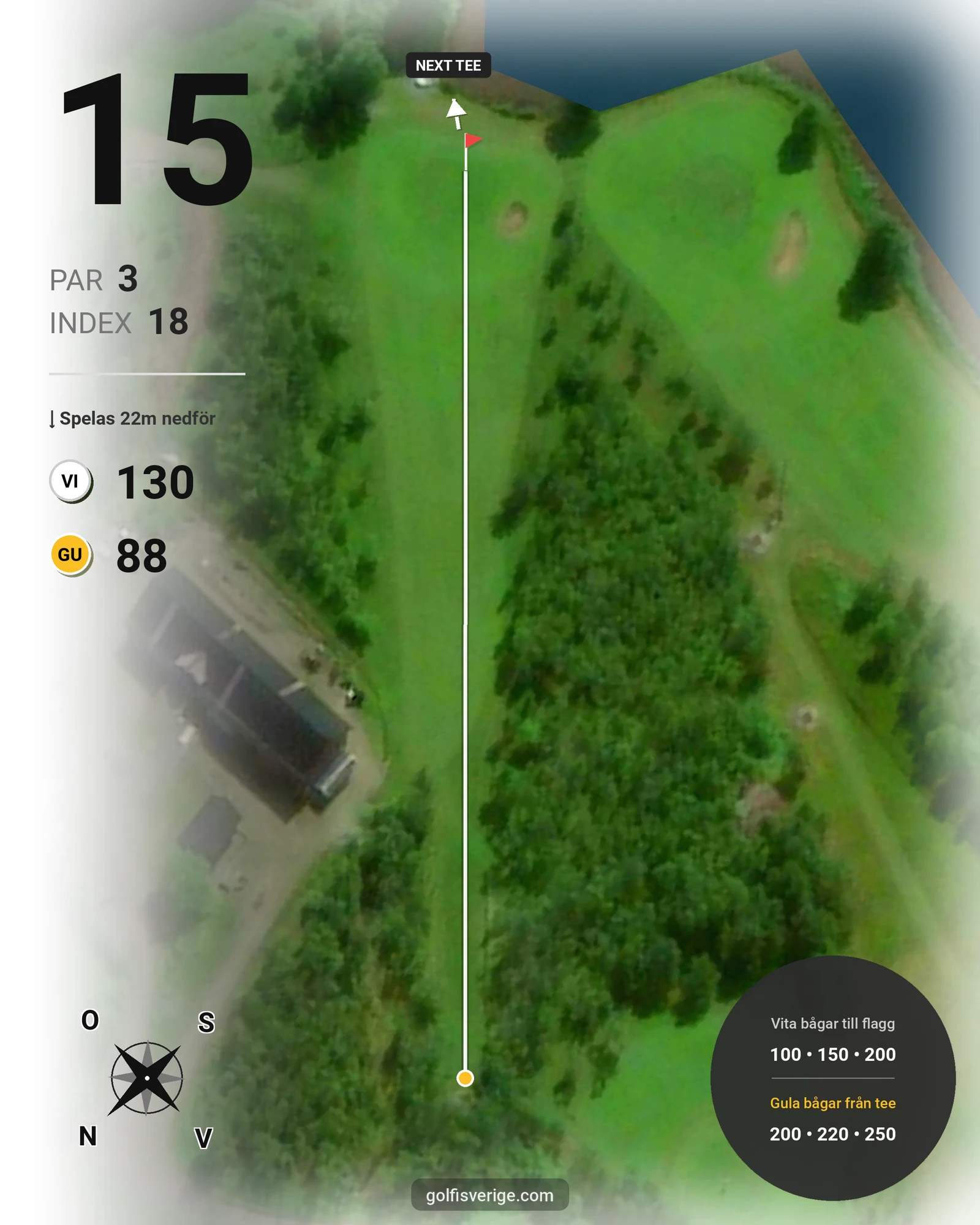 Banguide Bryttsätter Golf på Bryttsätter Golfklubb - Hål 15 karta