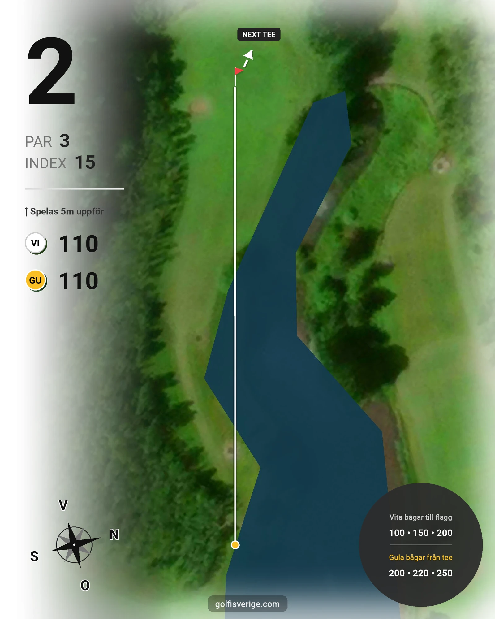 Banguide Bryttsätter Golf på Bryttsätter Golfklubb - Hål 2 karta