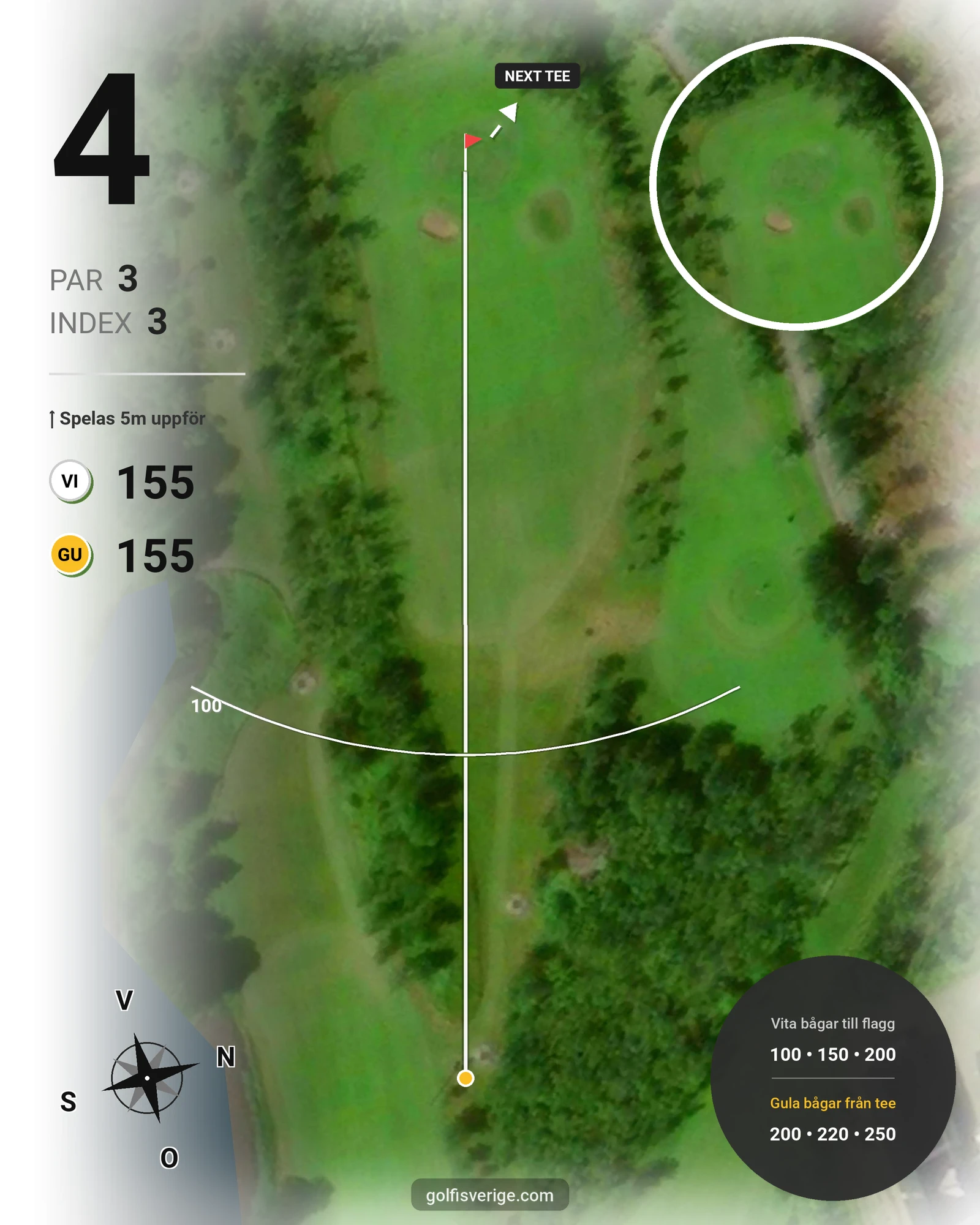 Banguide Bryttsätter Golf på Bryttsätter Golfklubb - Hål 4 karta