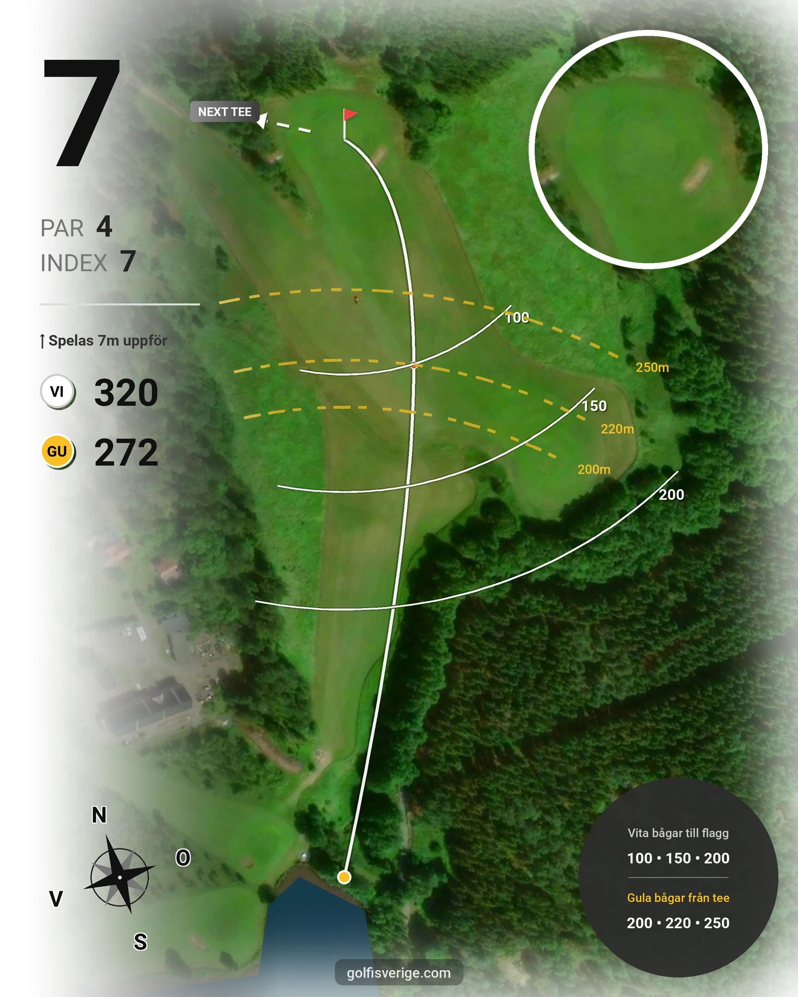 Banguide Bryttsätter Golf på Bryttsätter Golfklubb - Hål 7 karta