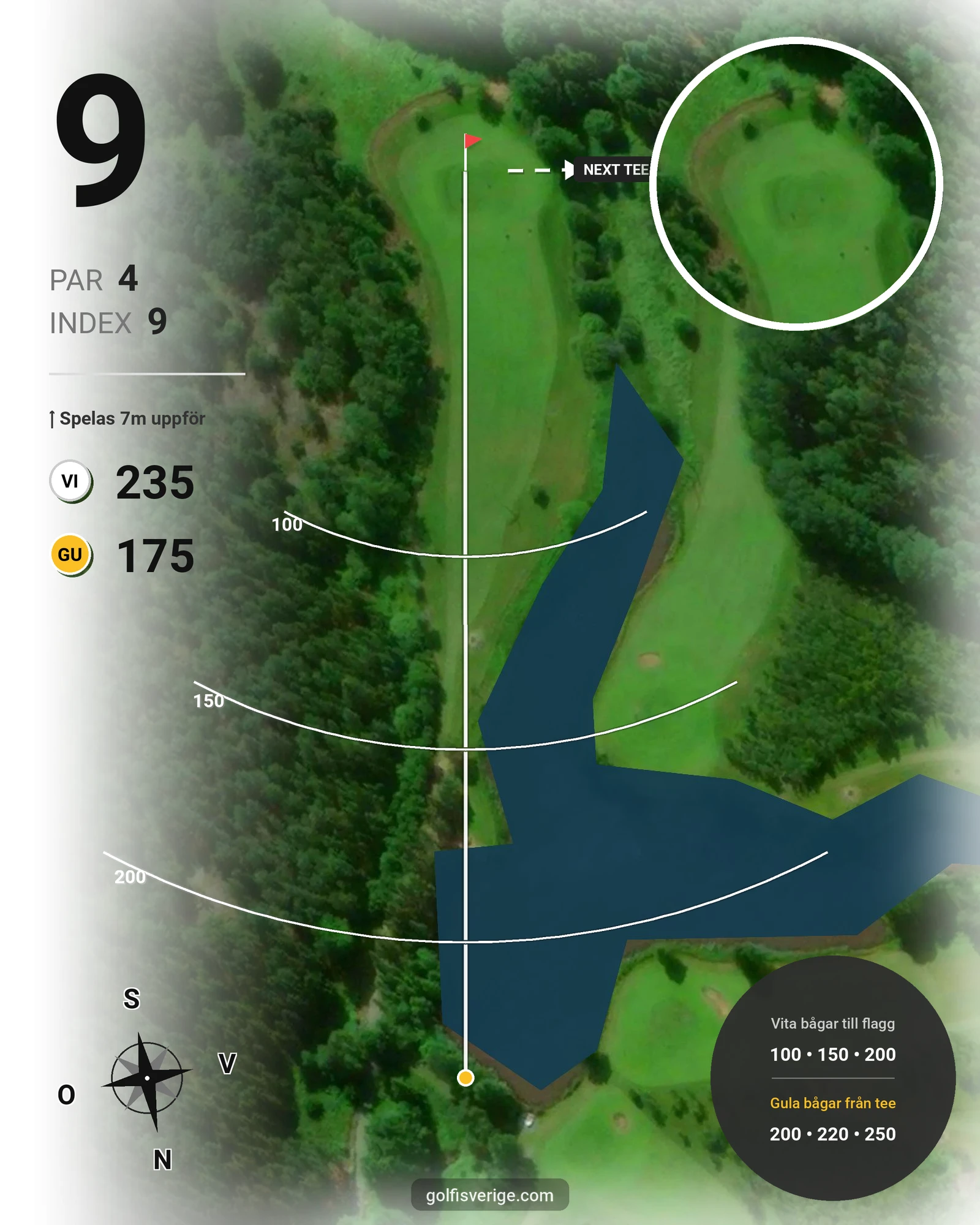 Banguide Bryttsätter Golf på Bryttsätter Golfklubb - Hål 9 karta