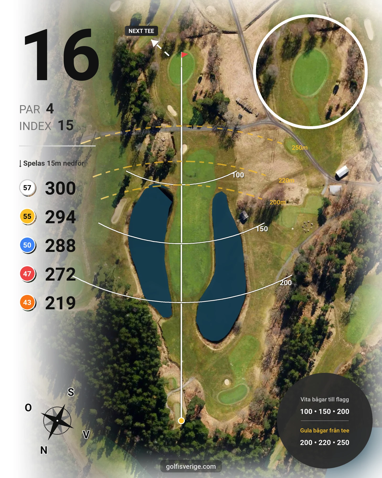 Banguide ChGK-18 Hål på Chalmers Golfklubb - Hål 16 karta