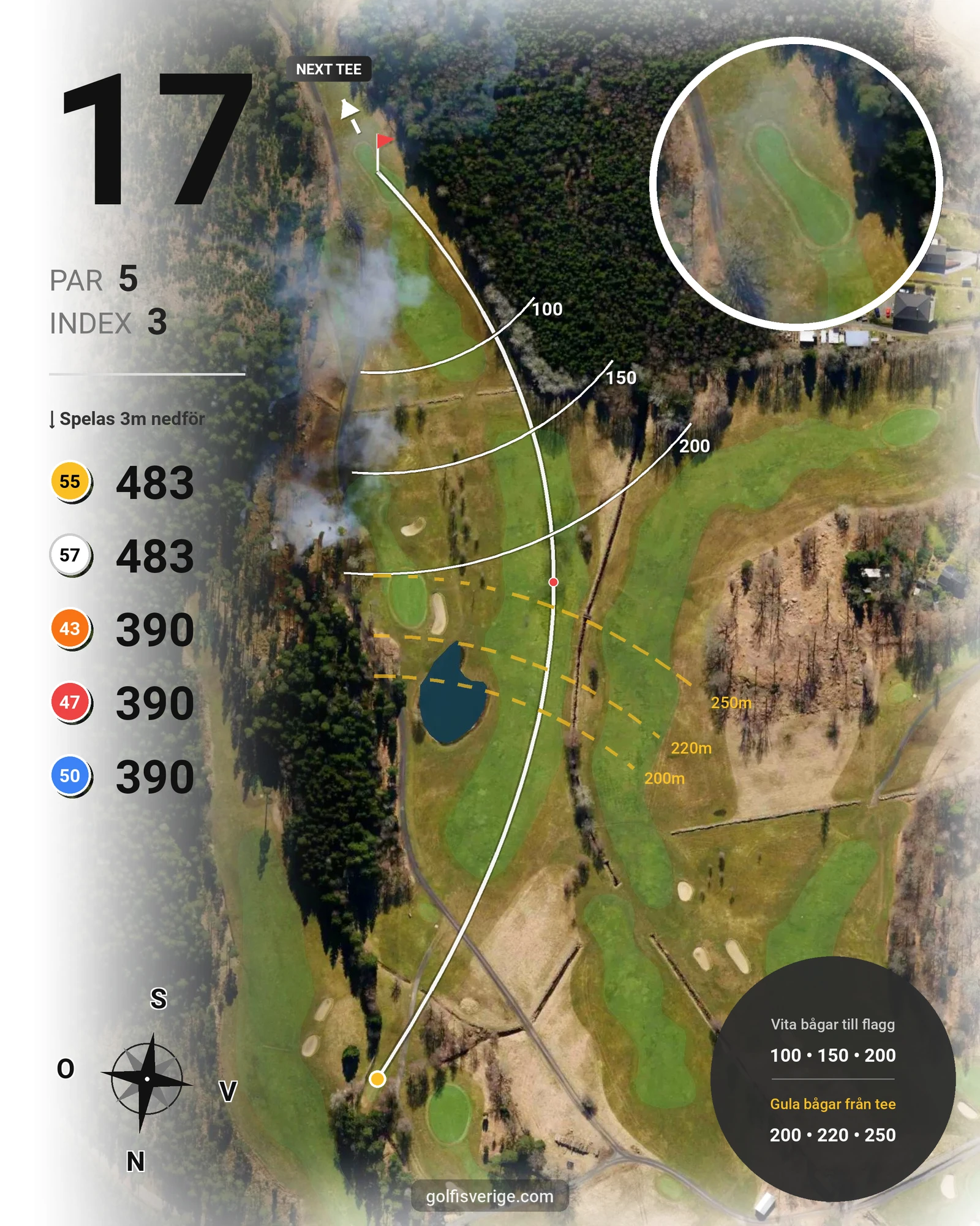 Banguide ChGK-18 Hål på Chalmers Golfklubb - Hål 17 karta