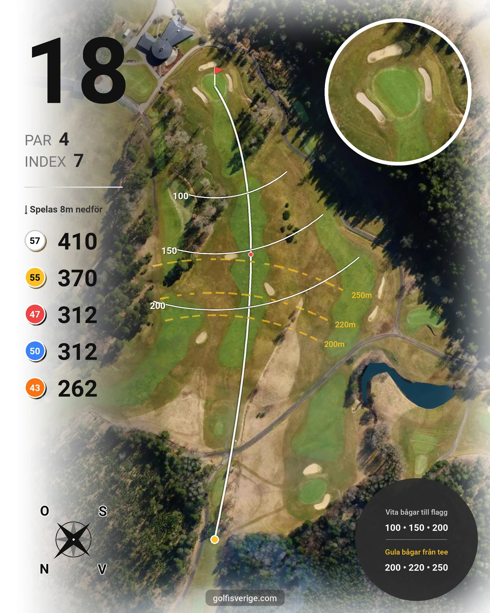 Banguide ChGK-18 Hål på Chalmers Golfklubb - Hål 18 karta