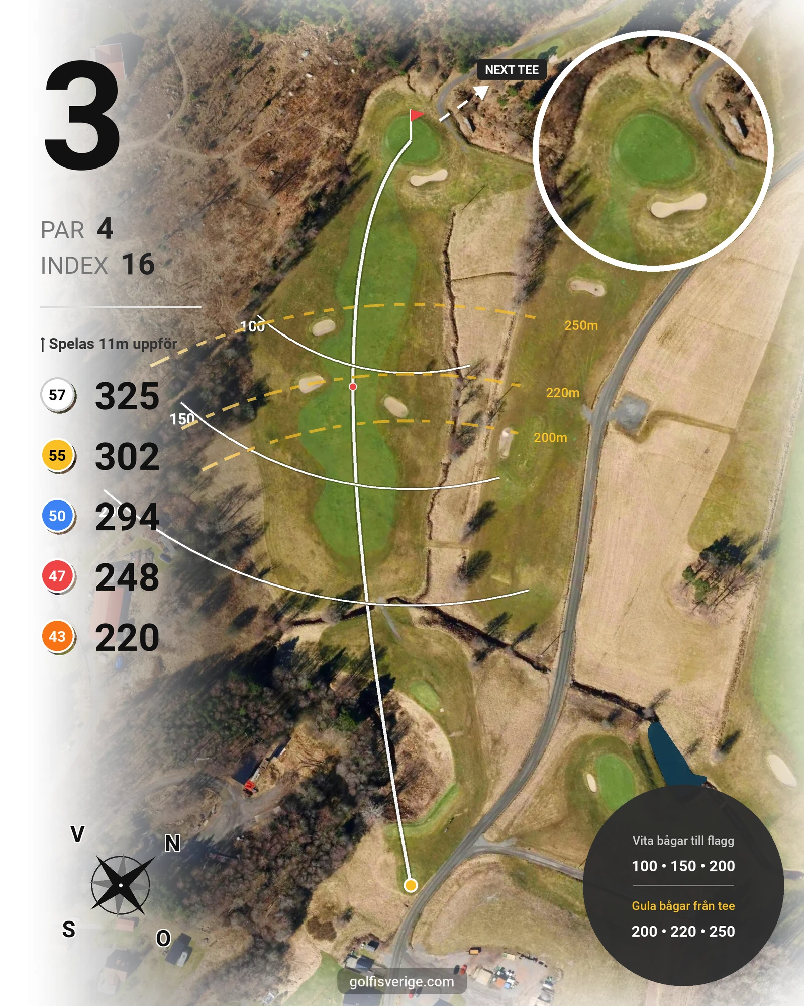Banguide ChGK-18 Hål på Chalmers Golfklubb - Hål 3 karta