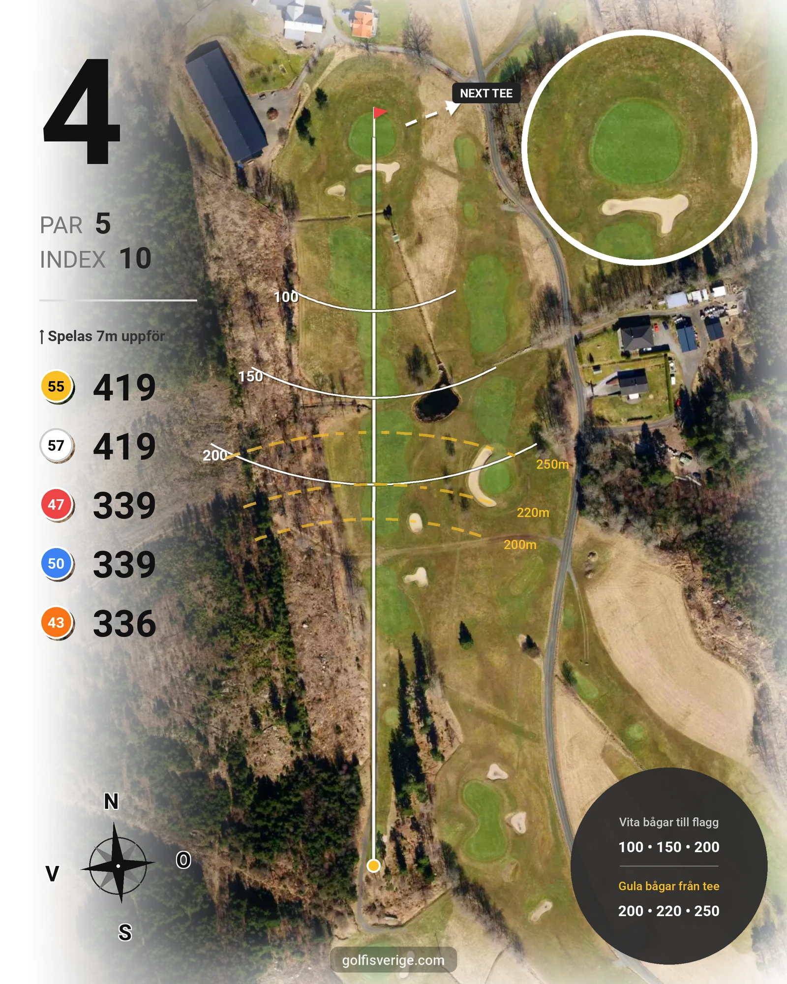 Banguide ChGK-18 Hål på Chalmers Golfklubb - Hål 4 karta