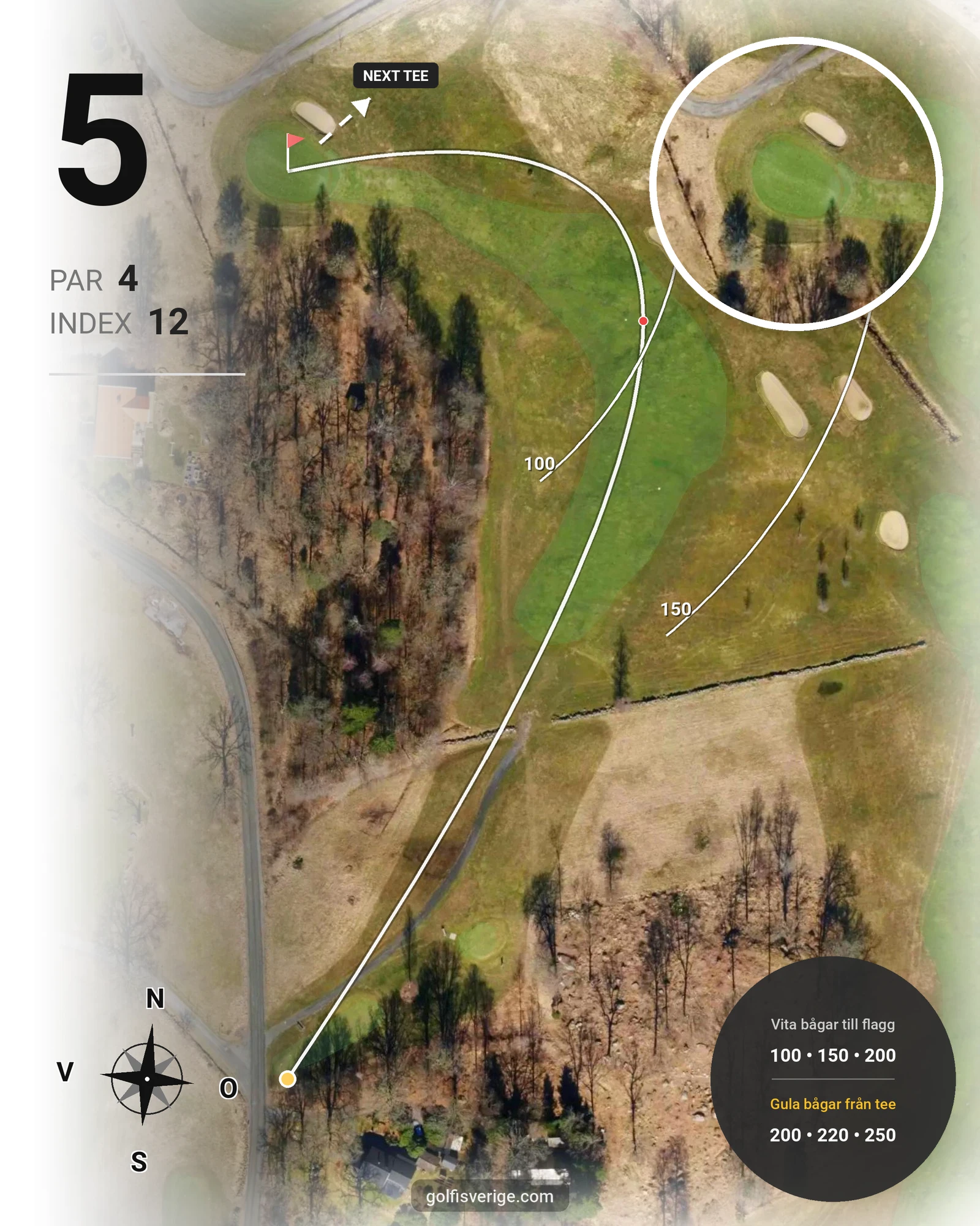 Banguide ChGK-18 Hål på Chalmers Golfklubb - Hål 5 karta