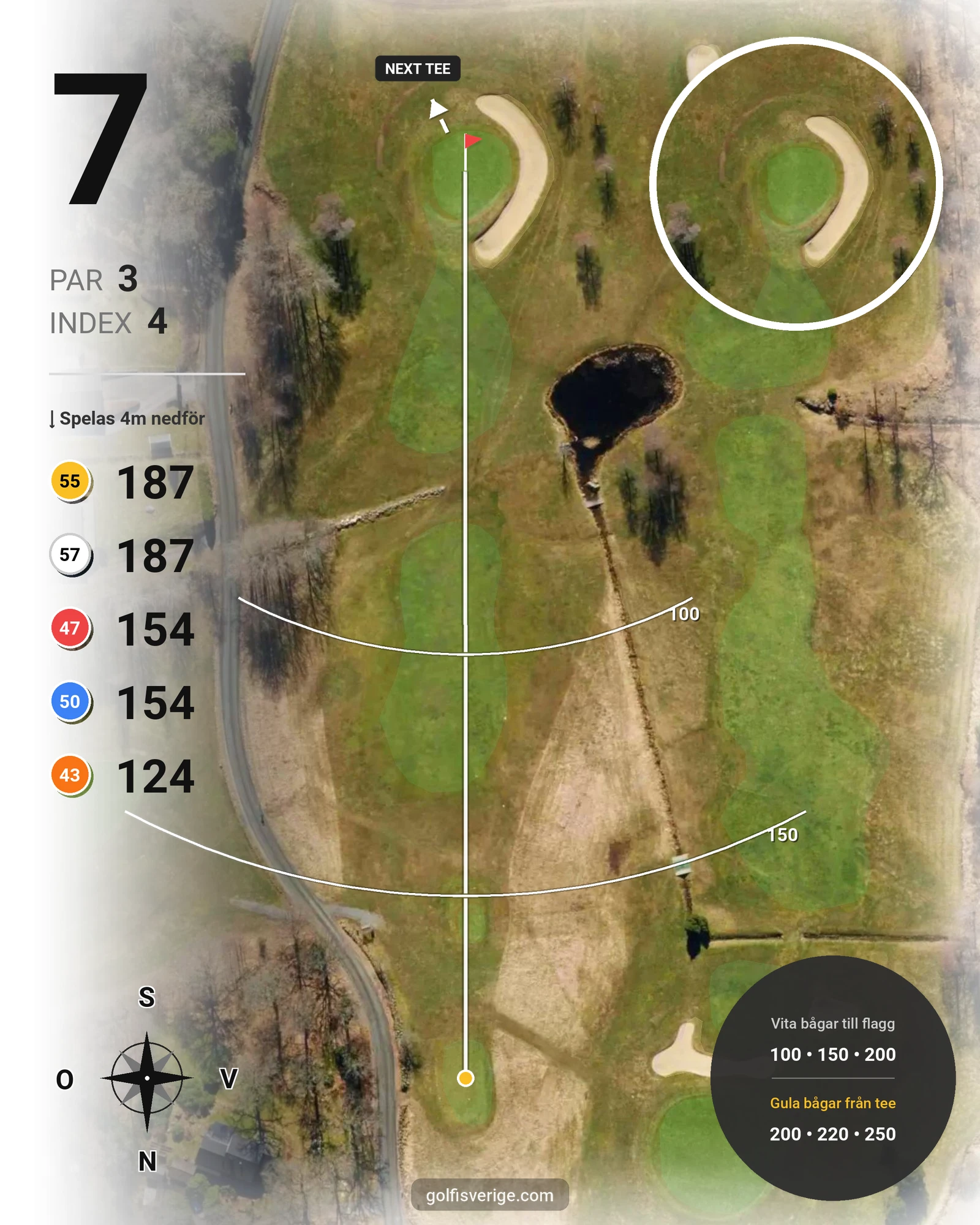 Banguide ChGK-18 Hål på Chalmers Golfklubb - Hål 7 karta