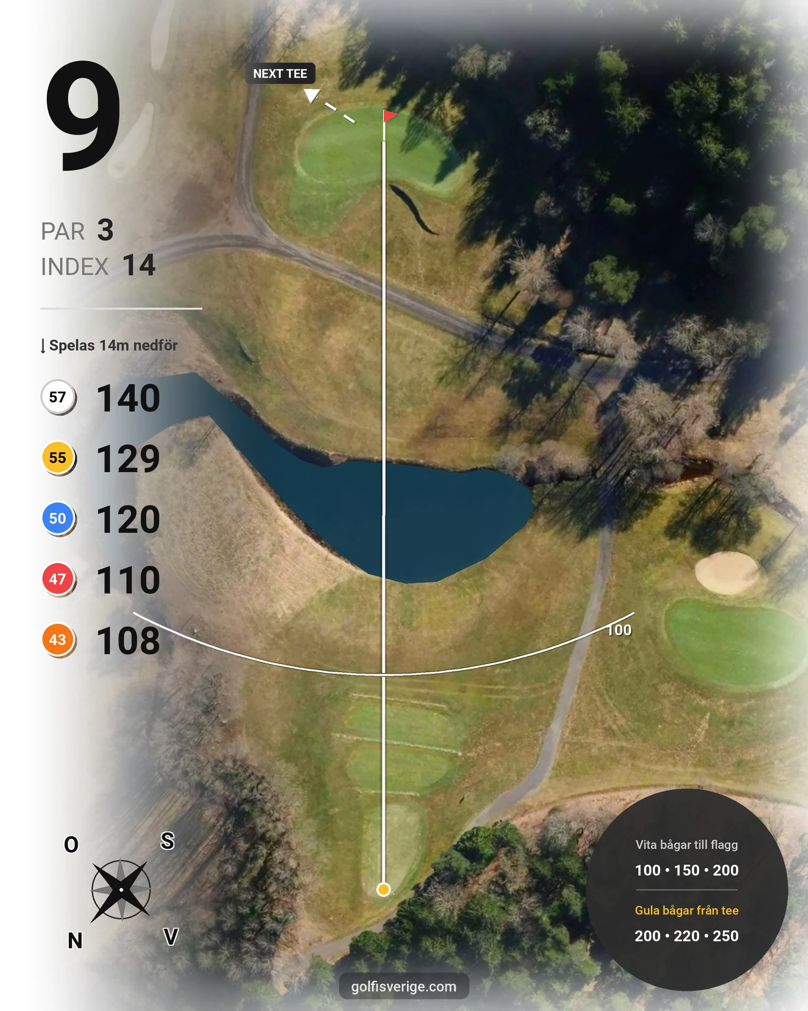 Banguide ChGK-18 Hål på Chalmers Golfklubb - Hål 9 karta