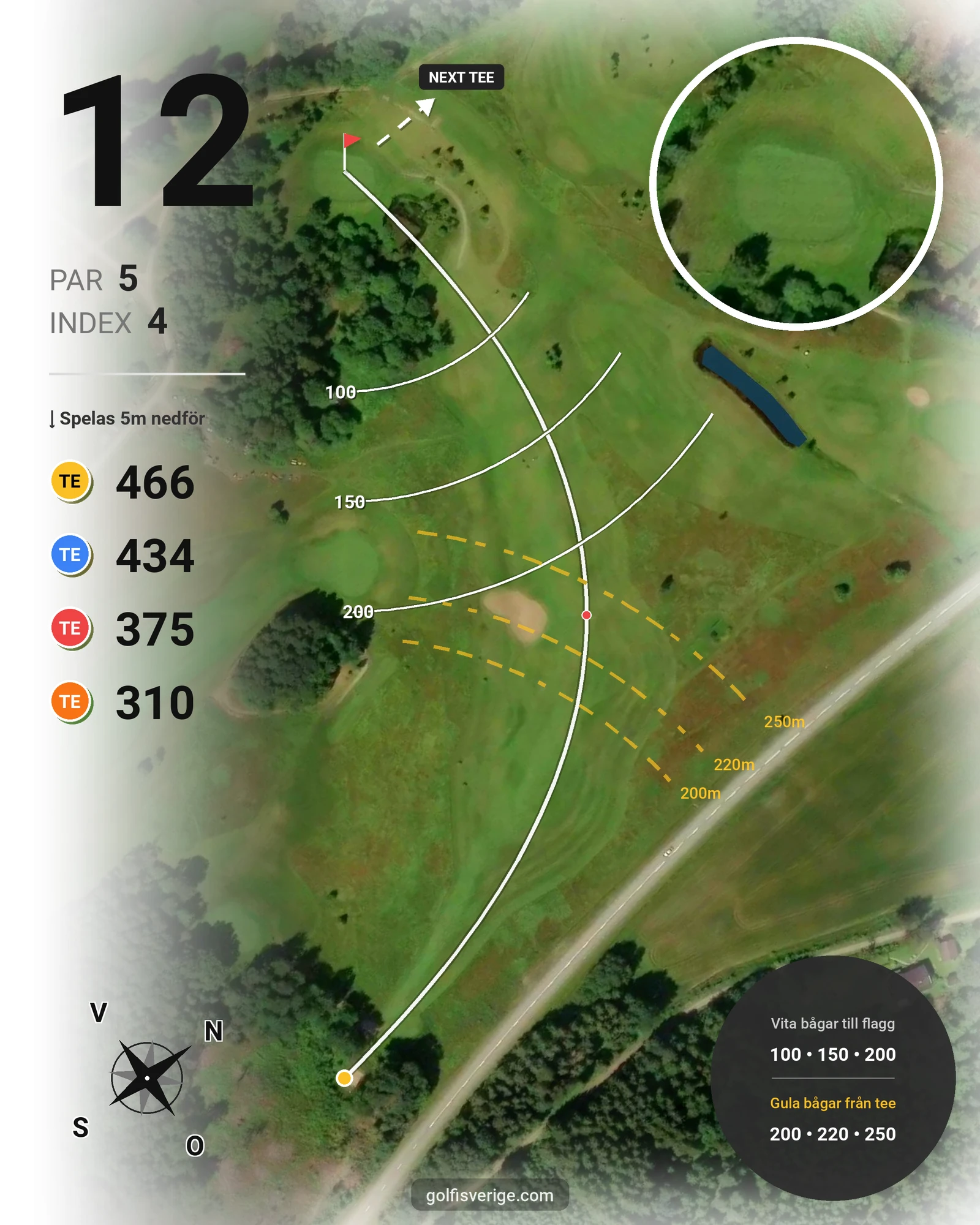 Banguide Dagsholm på Dagsholm Golfklubb - Hål 12 karta
