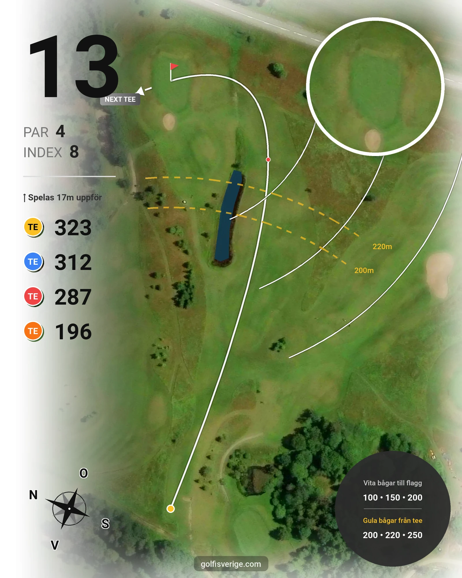 Banguide Dagsholm på Dagsholm Golfklubb - Hål 13 karta
