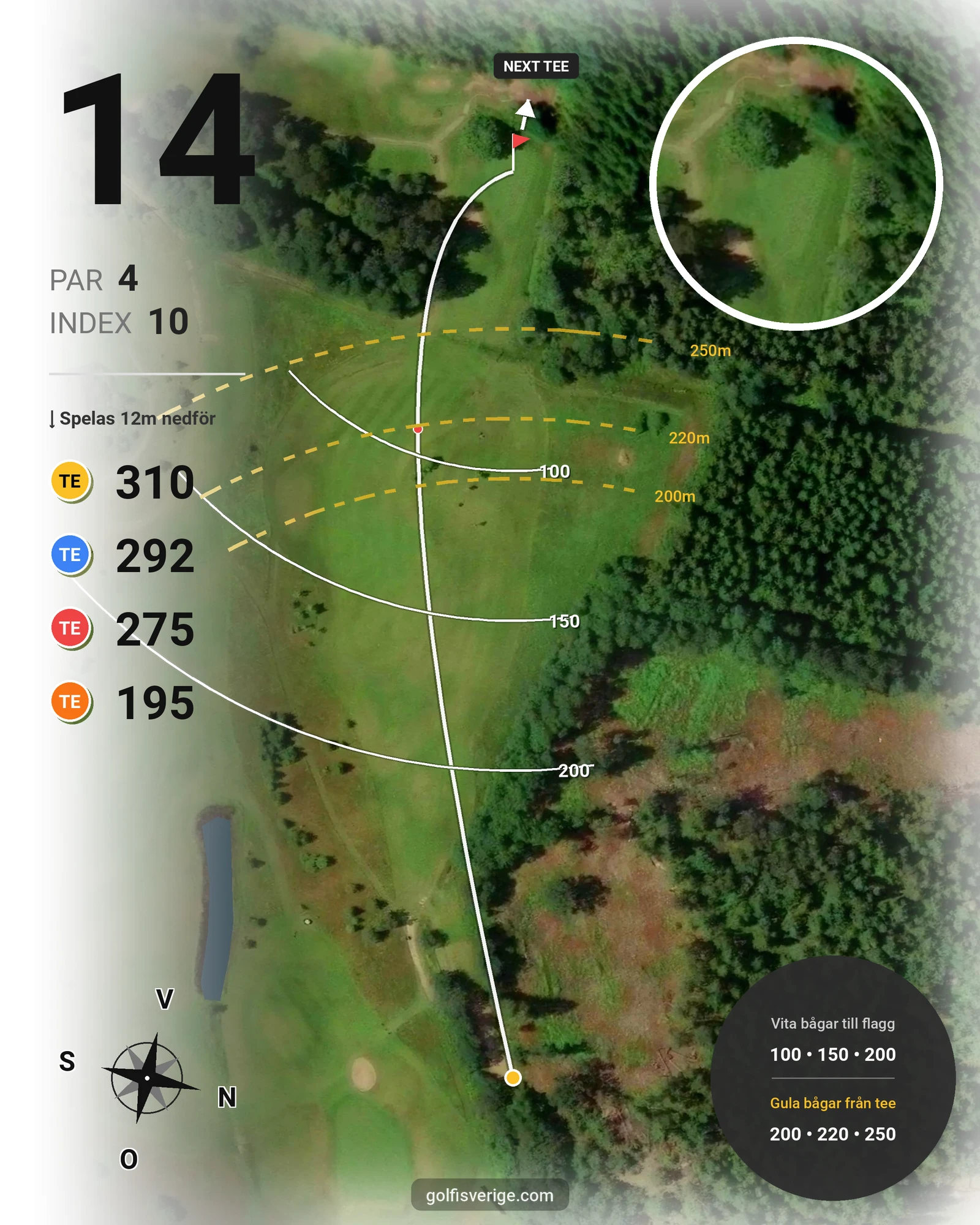 Banguide Dagsholm på Dagsholm Golfklubb - Hål 14 karta