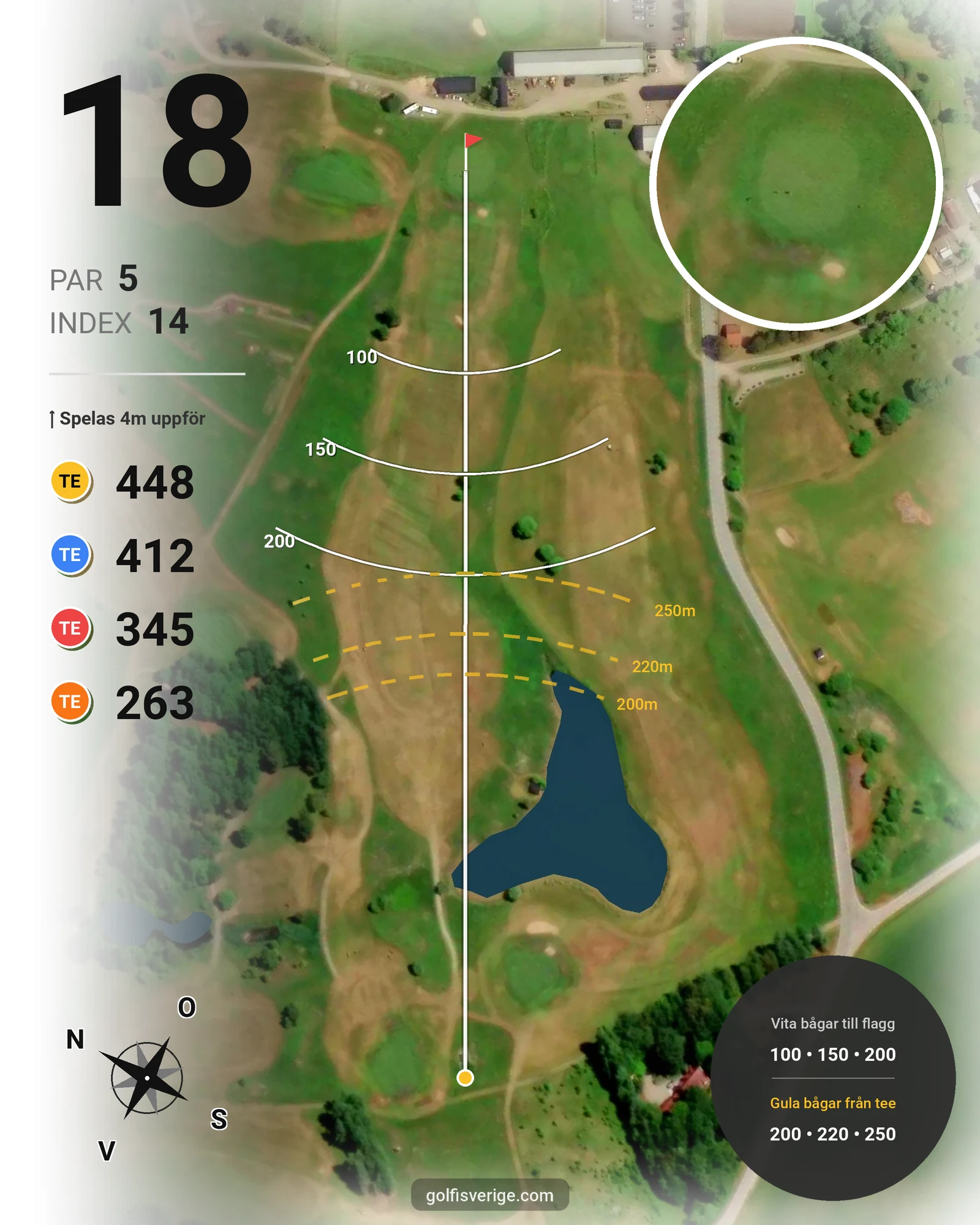 Banguide Dagsholm på Dagsholm Golfklubb - Hål 18 karta