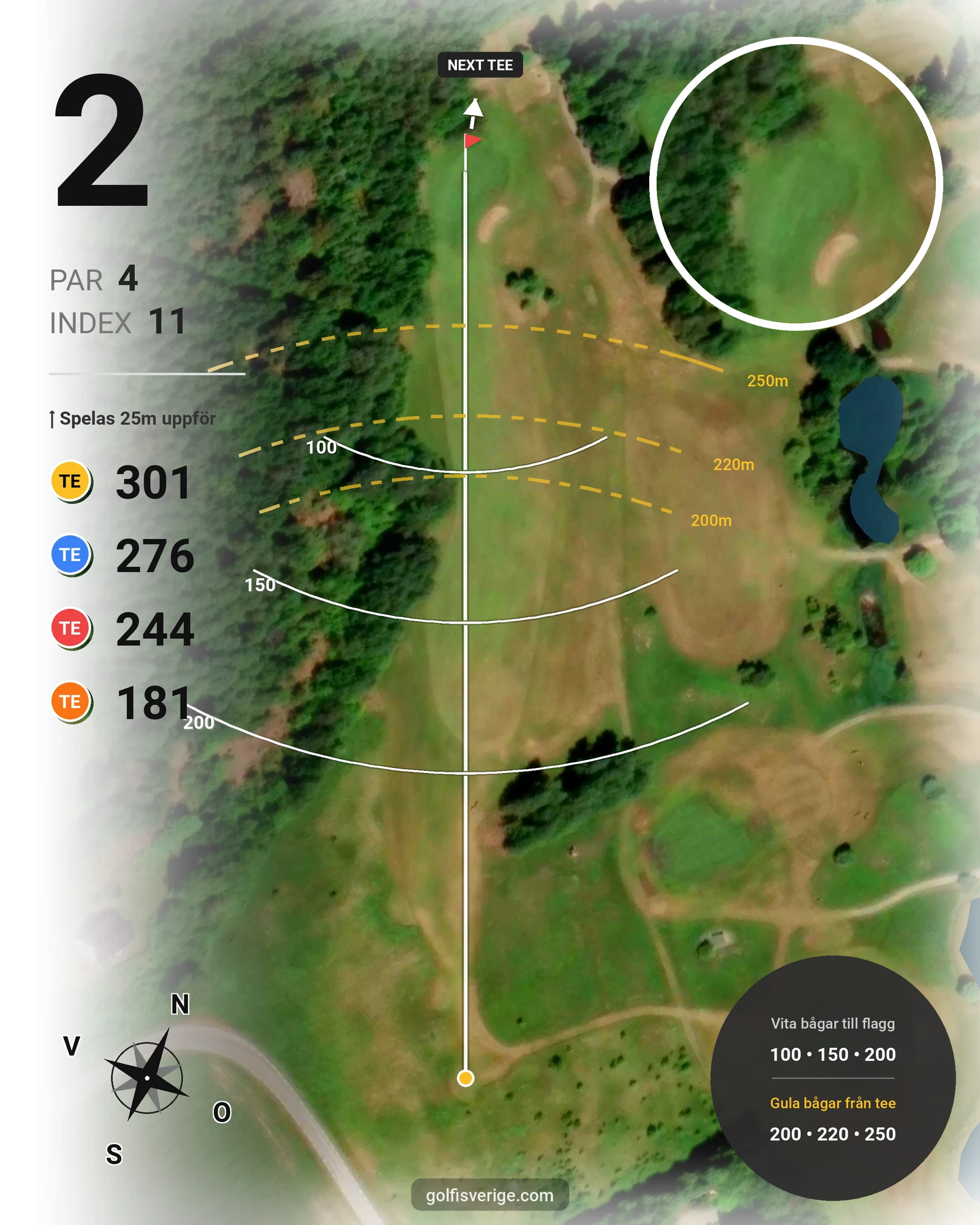 Banguide Dagsholm på Dagsholm Golfklubb - Hål 2 karta