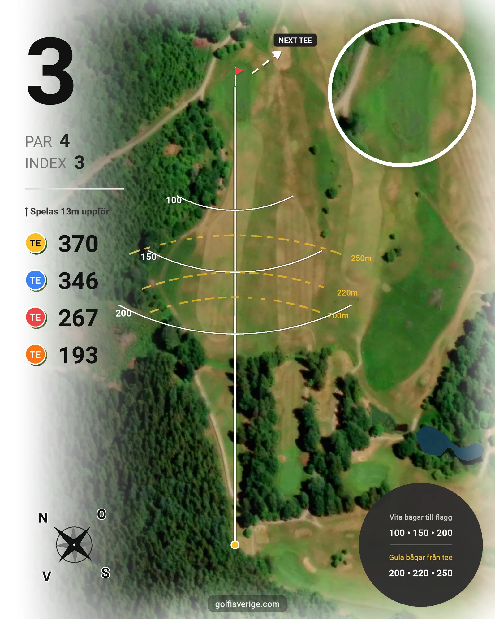 Banguide Dagsholm på Dagsholm Golfklubb - Hål 3 karta