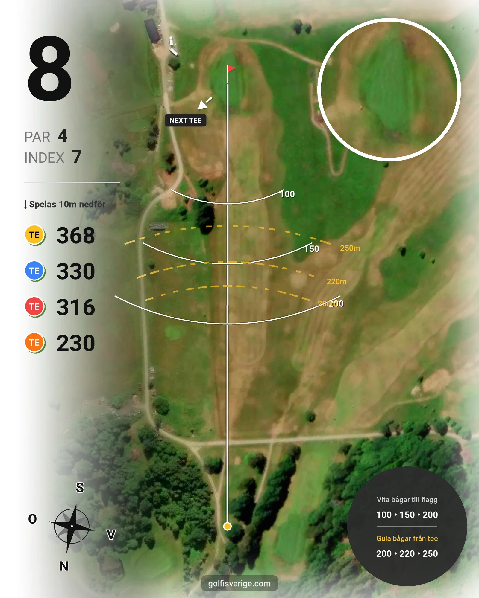 Banguide Dagsholm på Dagsholm Golfklubb - Hål 8 karta