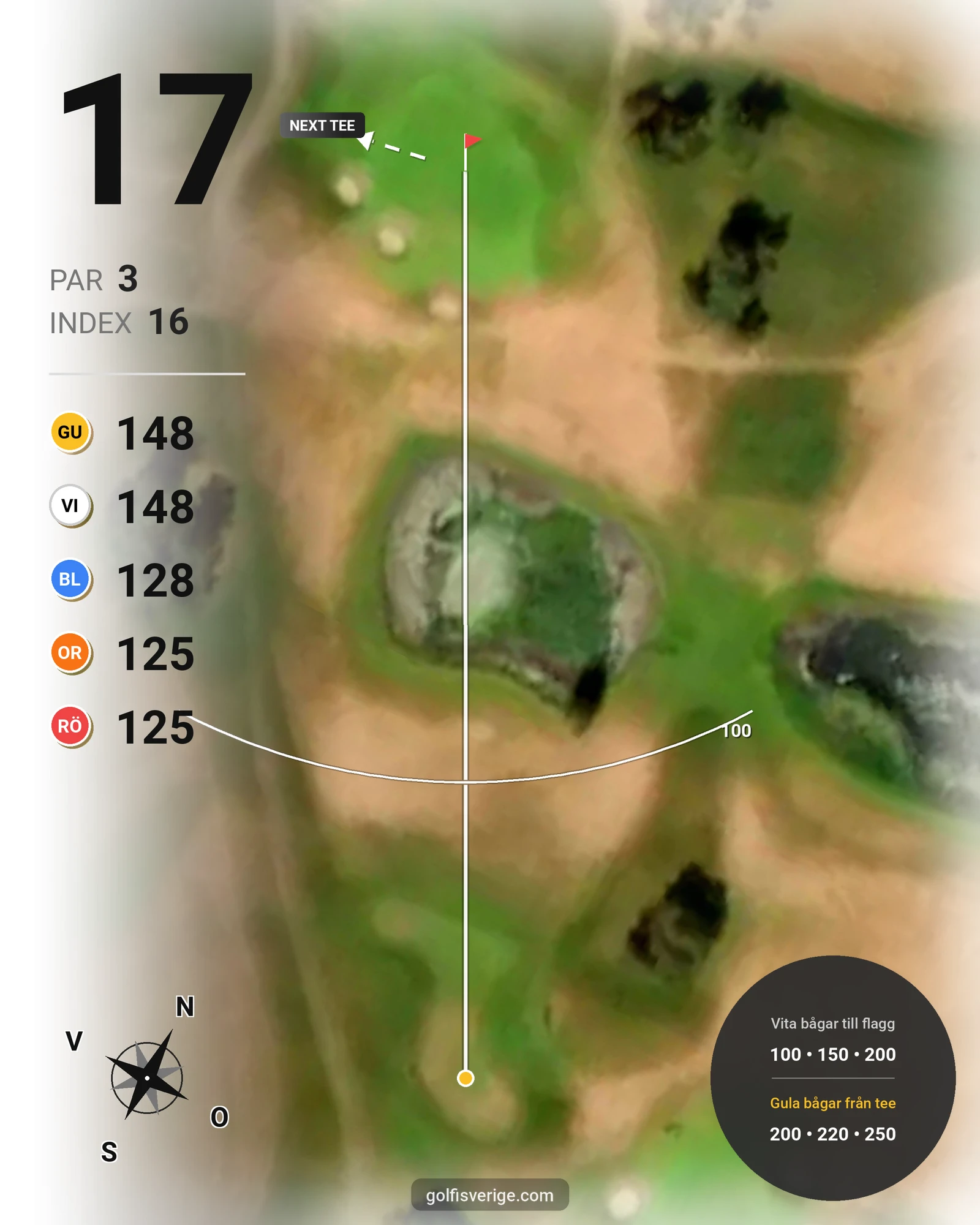 Banguide Slottsbanan på Degeberga-Widtsköfle Golfklubb - Hål 17 karta
