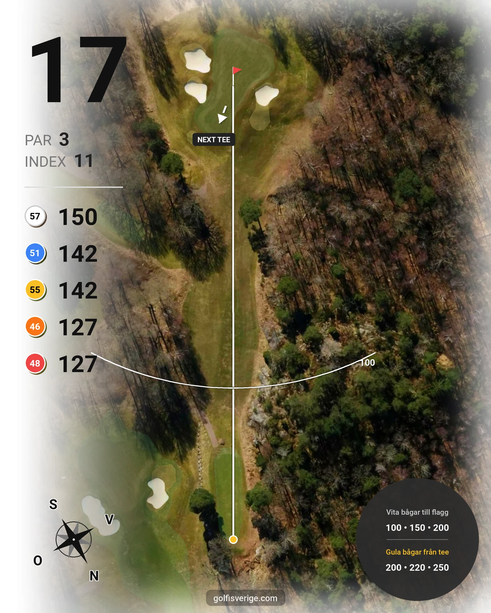 Banguide Delsjö GK på Delsjö Golfklubb - Hål 17 karta