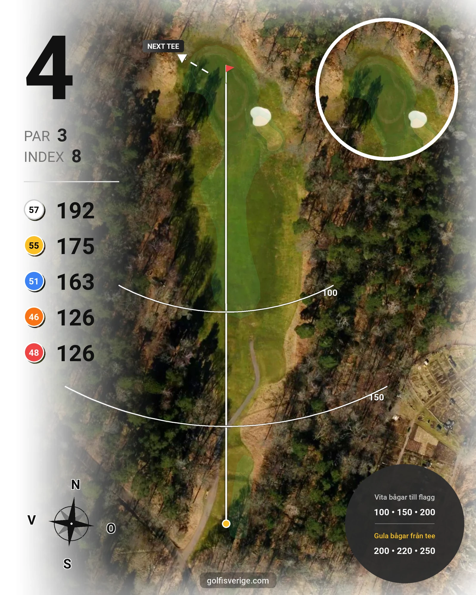 Banguide Delsjö GK på Delsjö Golfklubb - Hål 4 karta