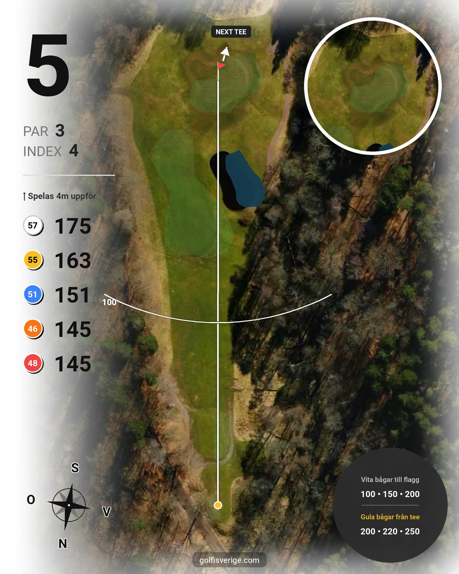 Banguide Delsjö GK på Delsjö Golfklubb - Hål 5 karta