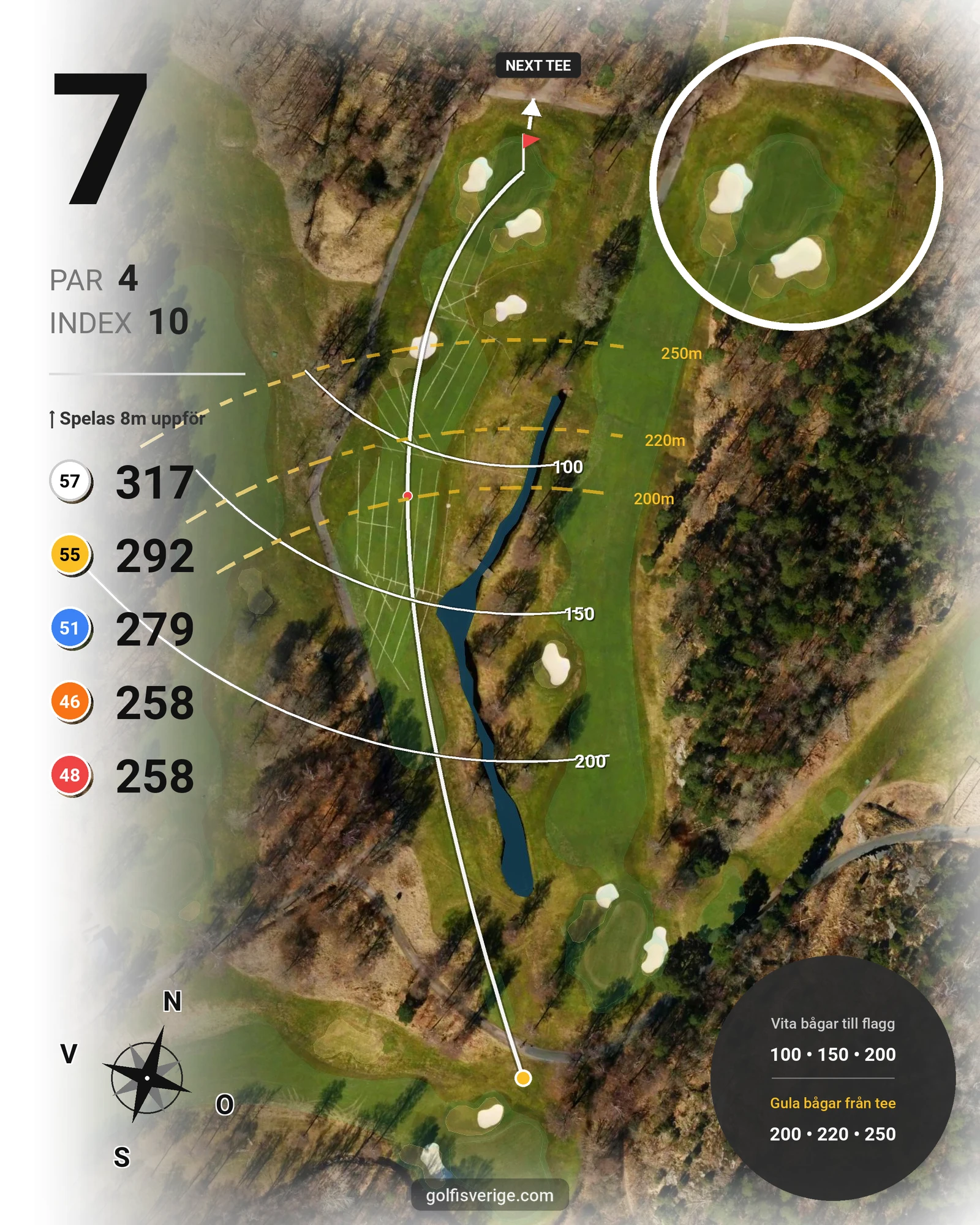 Banguide Delsjö GK på Delsjö Golfklubb - Hål 7 karta