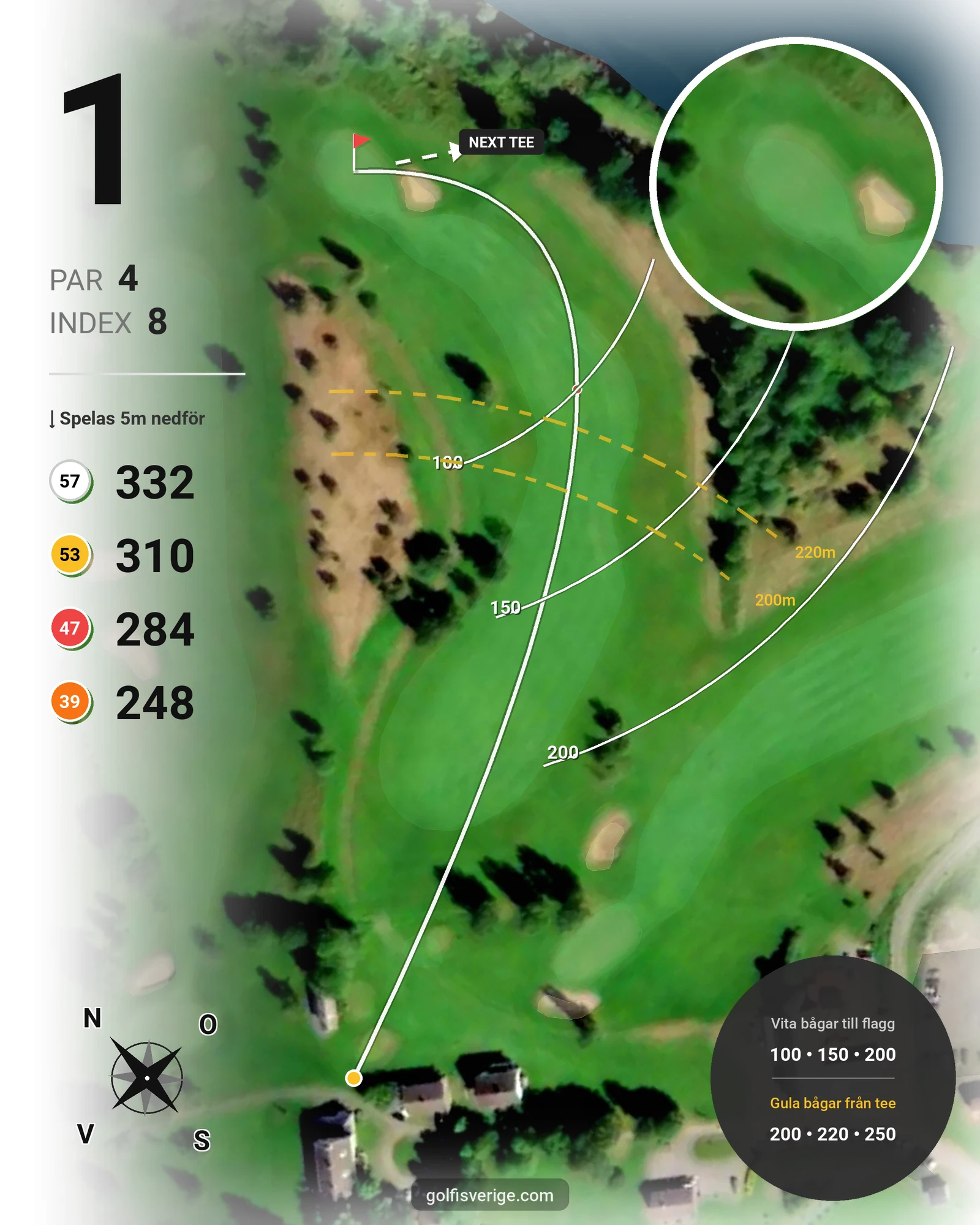 Banguide Noresund18H4T på Eda Golfklubb - Hål 1 karta