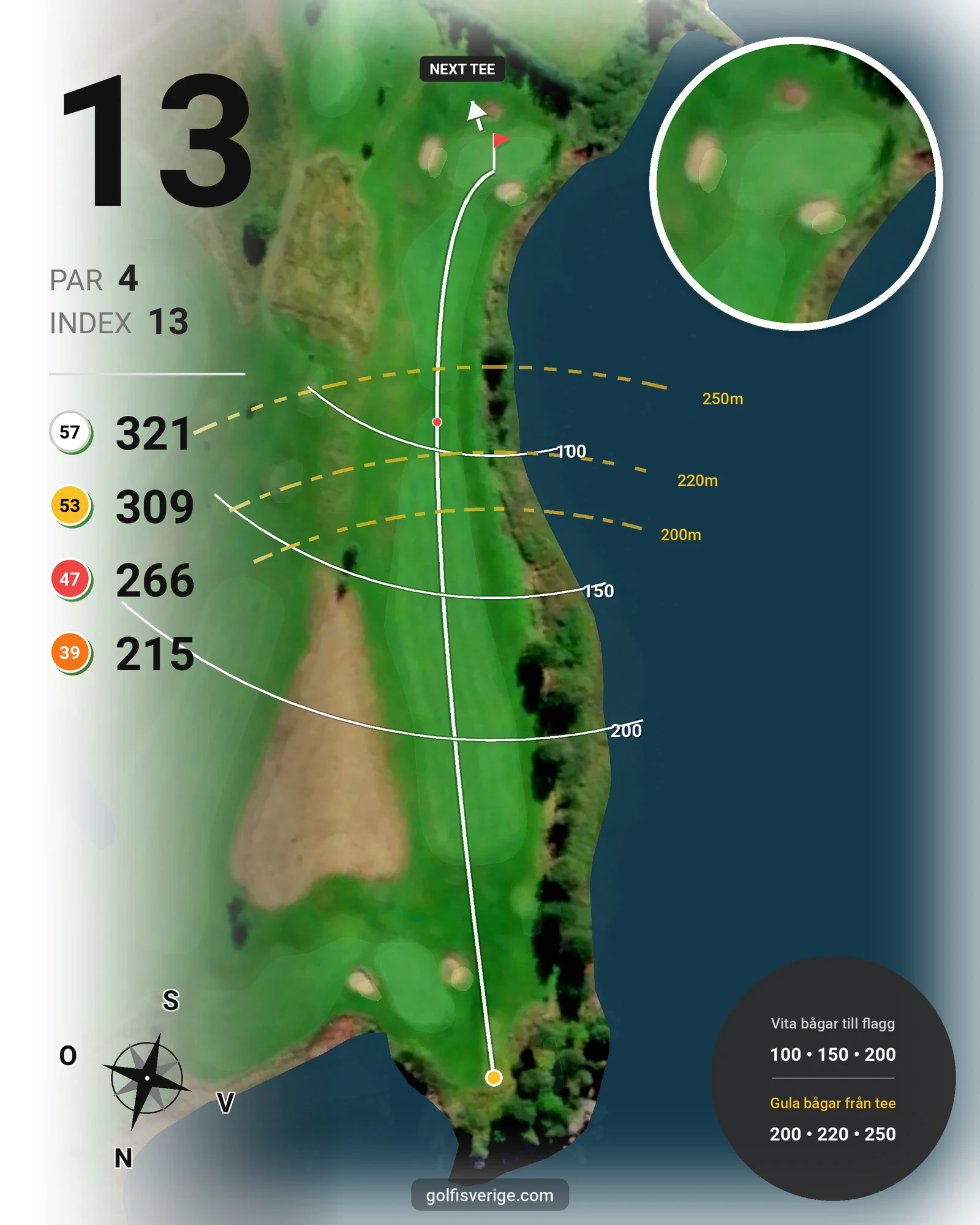 Banguide Noresund18H4T på Eda Golfklubb - Hål 13 karta