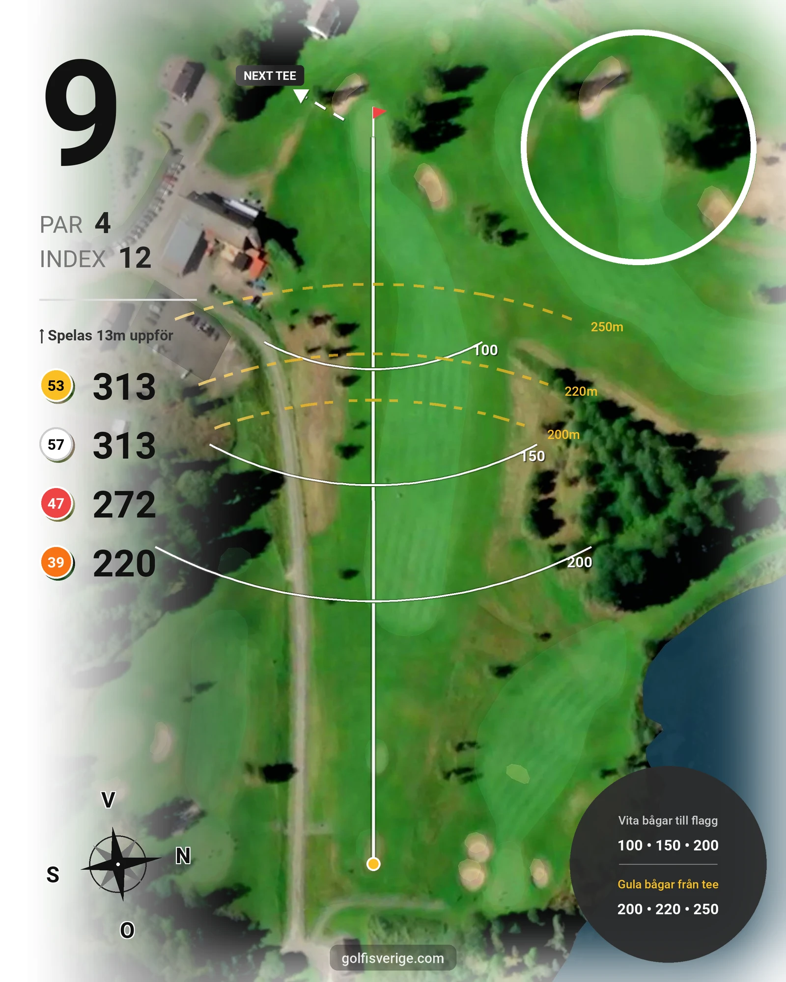 Banguide Noresund18H4T på Eda Golfklubb - Hål 9 karta