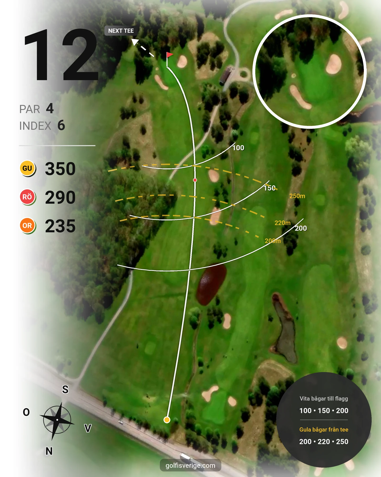 Banguide Ekarnas GK på Ekarnas Golfklubb - Hål 12 karta
