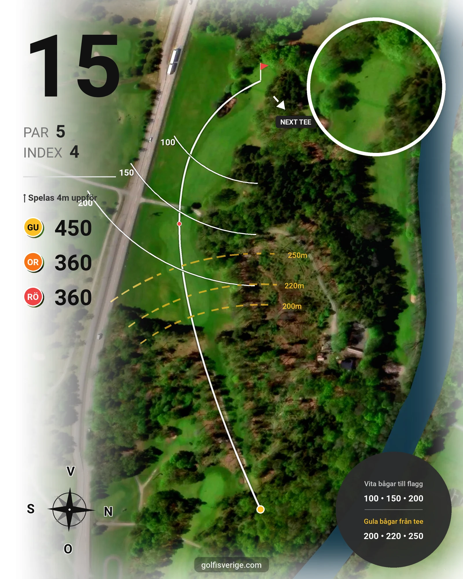 Banguide Ekarnas GK på Ekarnas Golfklubb - Hål 15 karta