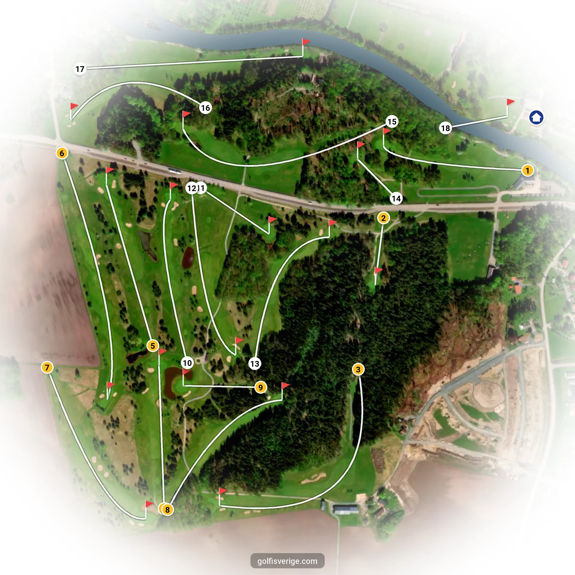 Banguide för Ekarnas GK på Ekarnas Golfklubb