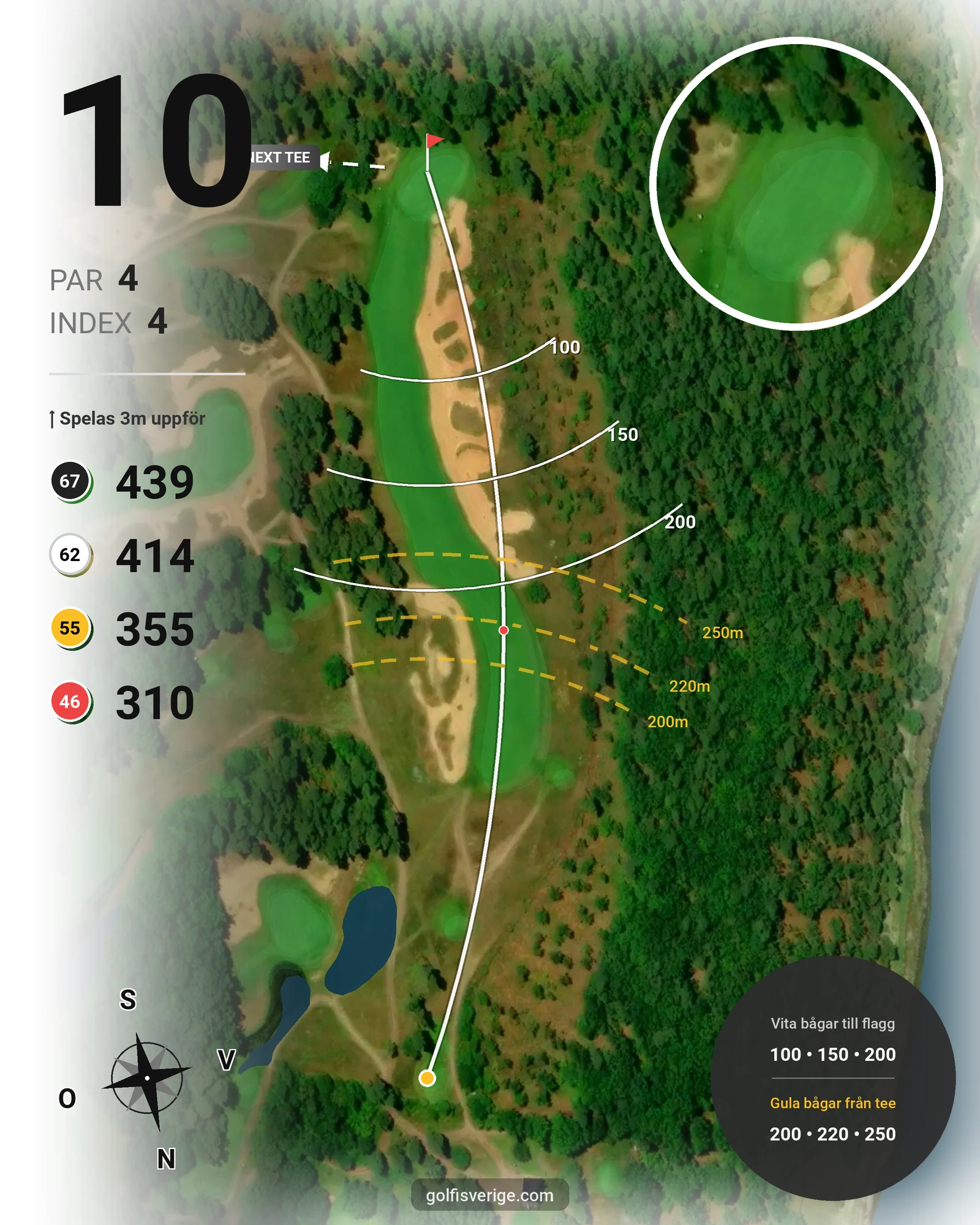 Banguide Långe Jan på Ekerum Golfklubb - Hål 10 karta