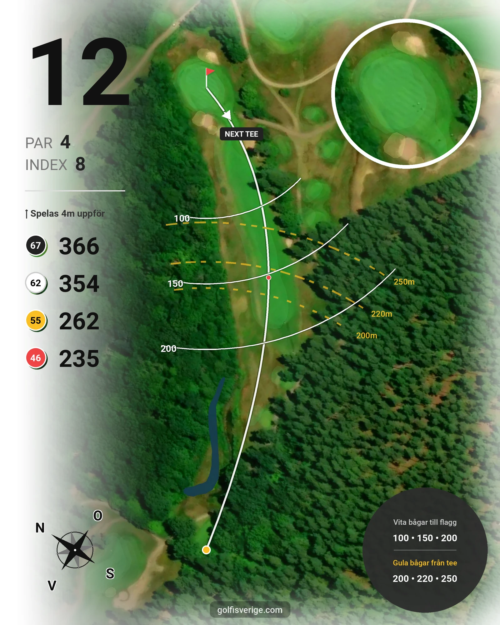 Banguide Långe Jan på Ekerum Golfklubb - Hål 12 karta
