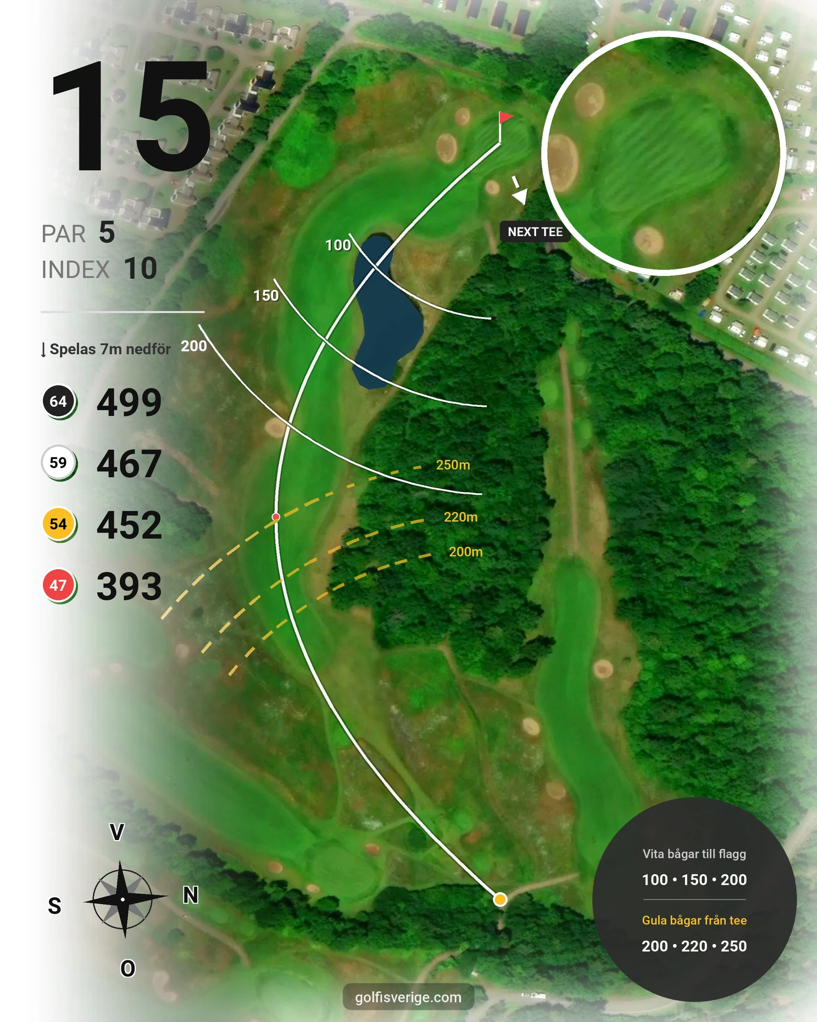 Banguide Långe Erik på Ekerum Golfklubb - Hål 15 karta