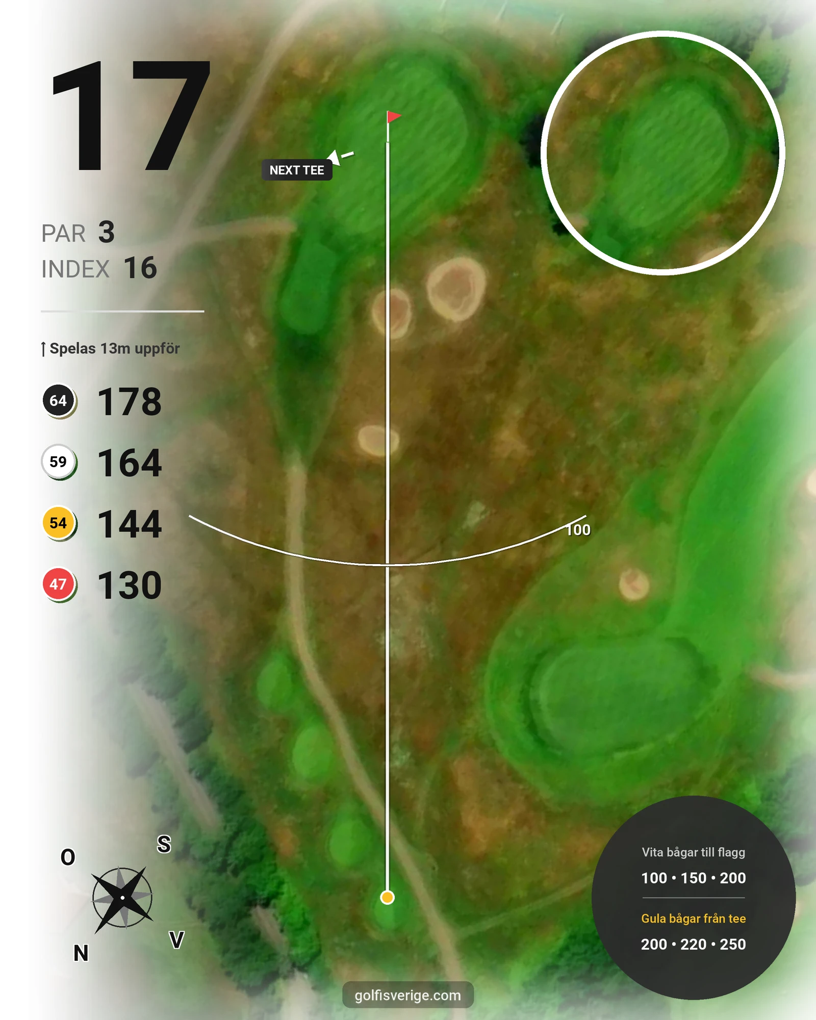 Banguide Långe Erik på Ekerum Golfklubb - Hål 17 karta